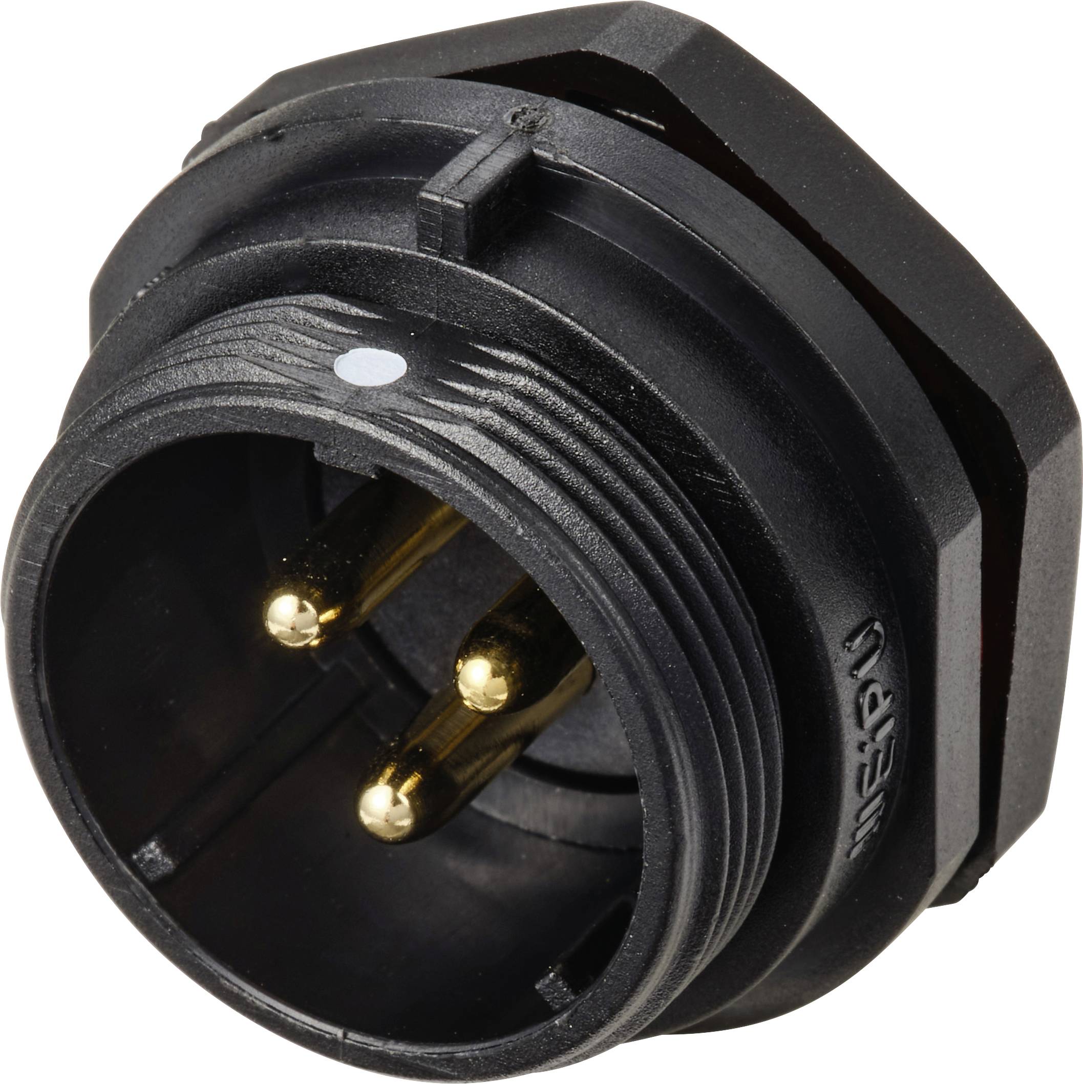 Connecteur pour montage en facade embase mâle 3 pôles 30 A 500 V/AC IP68 Weipu SP2112 / P 3