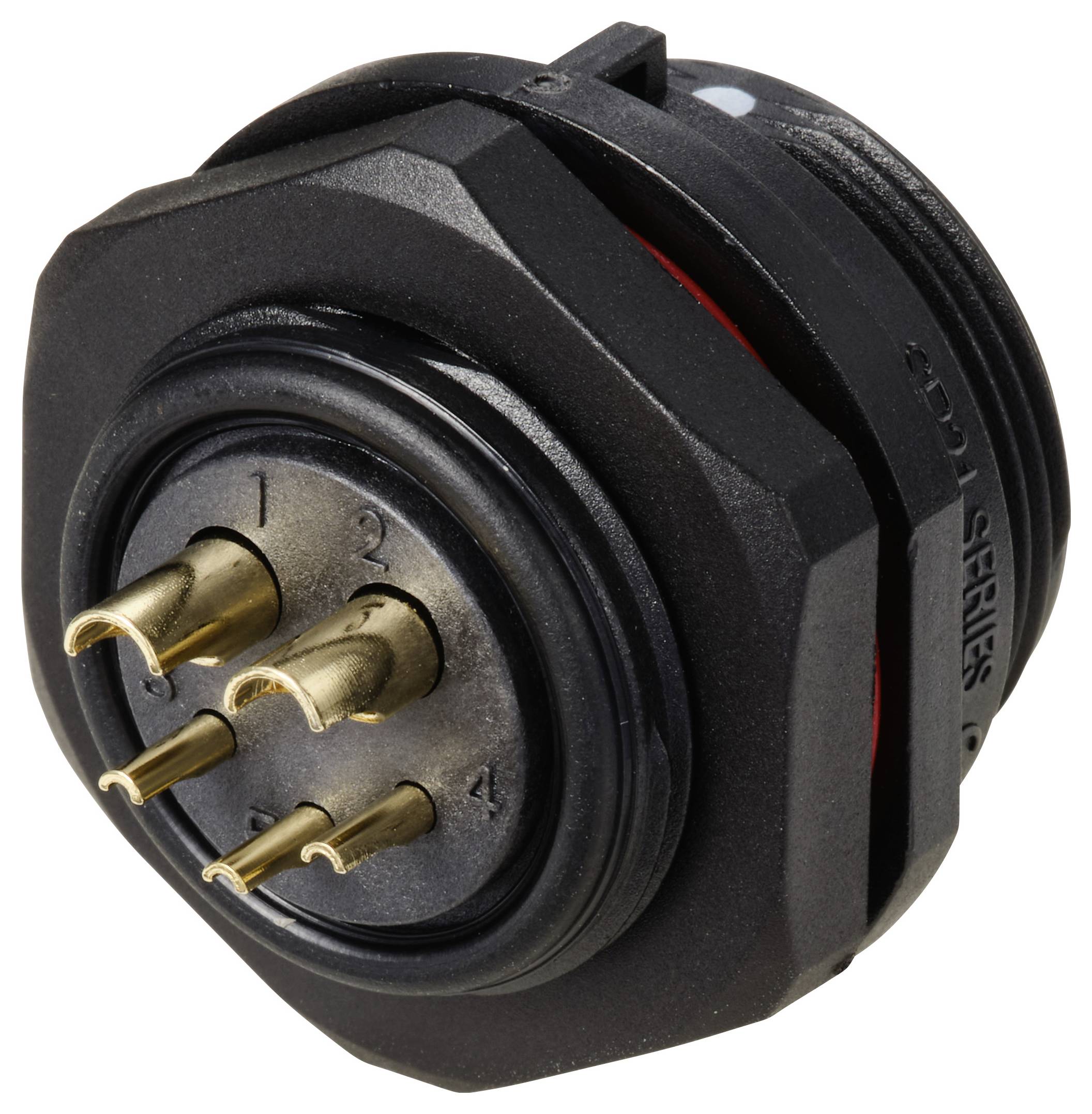 Connecteur pour montage en facade embase mâle 5B pôles 5/30 A 500 V/AC IP68 Weipu SP2112 / P 5B