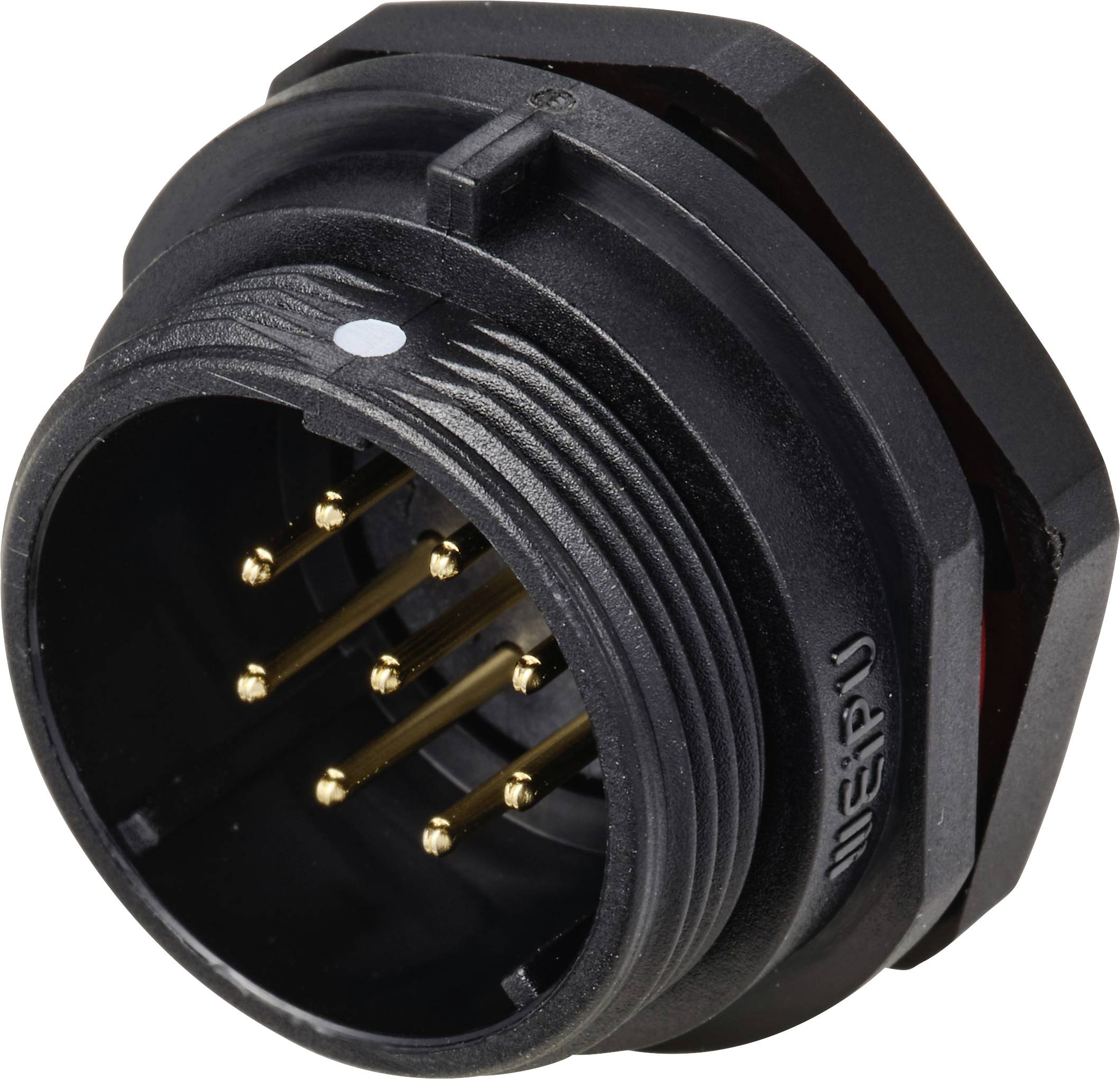 Connecteur pour montage en facade embase mâle 9 pôles 5 A 500 V/AC IP68 Weipu SP2112 / P 9
