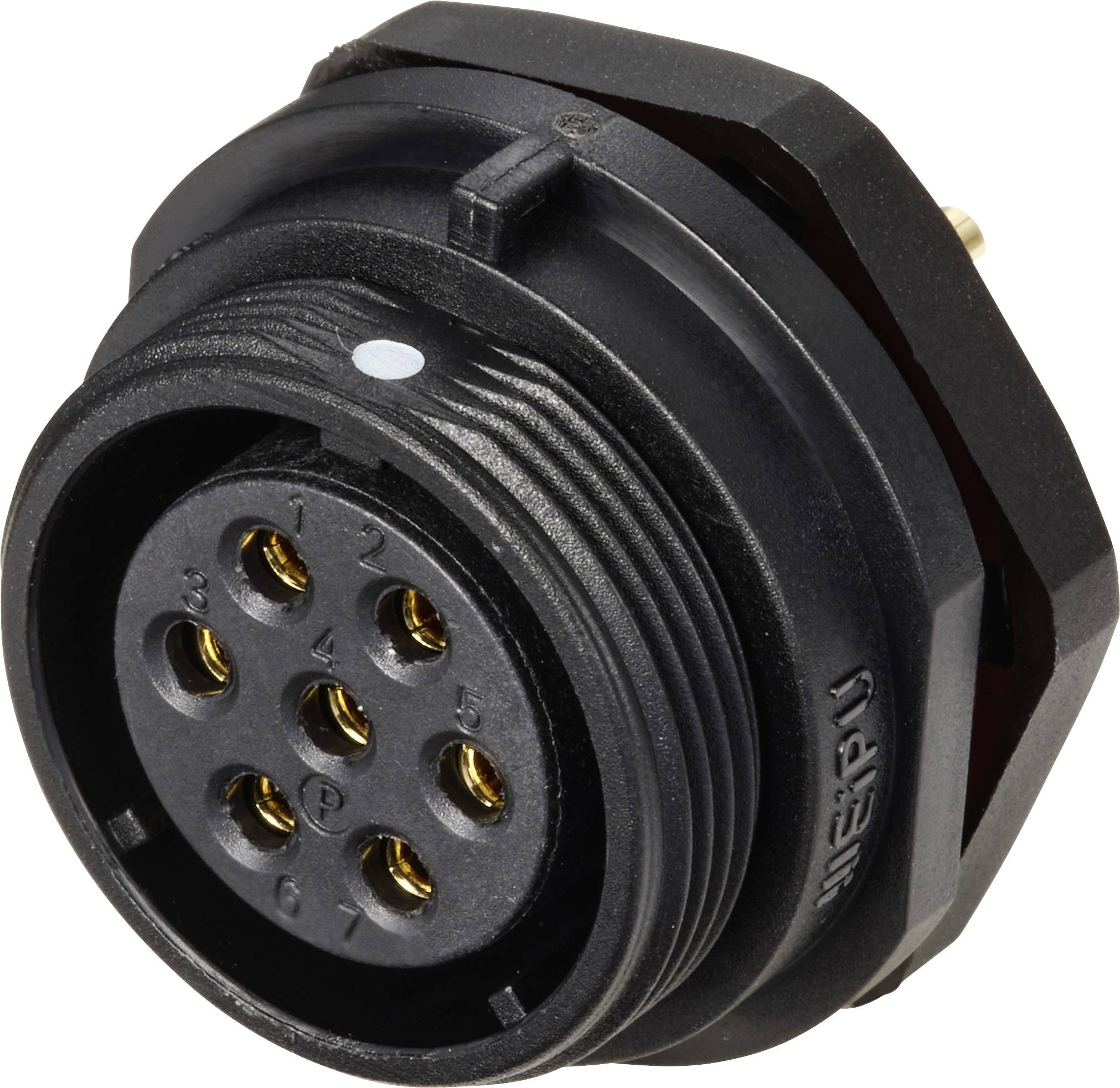 Connecteur pour montage en facade embase femelle 7 pôles 15 A 500 V/AC IP68 Weipu SP2112 / S 7