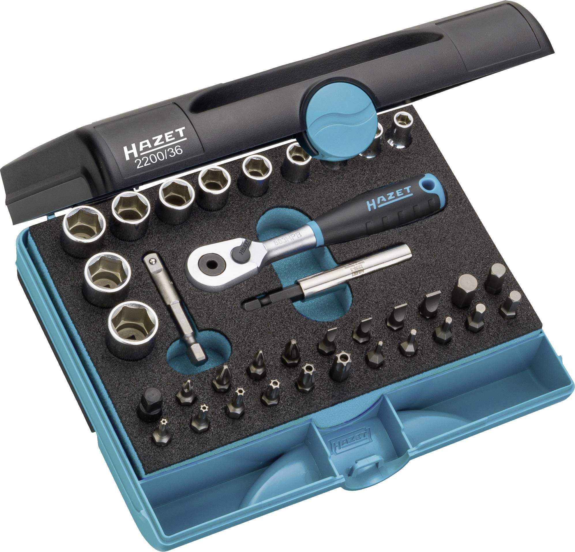 Hazet Jeu de clés à douille métrique 1/4" (6.3 mm) 36 pièces 2200/36