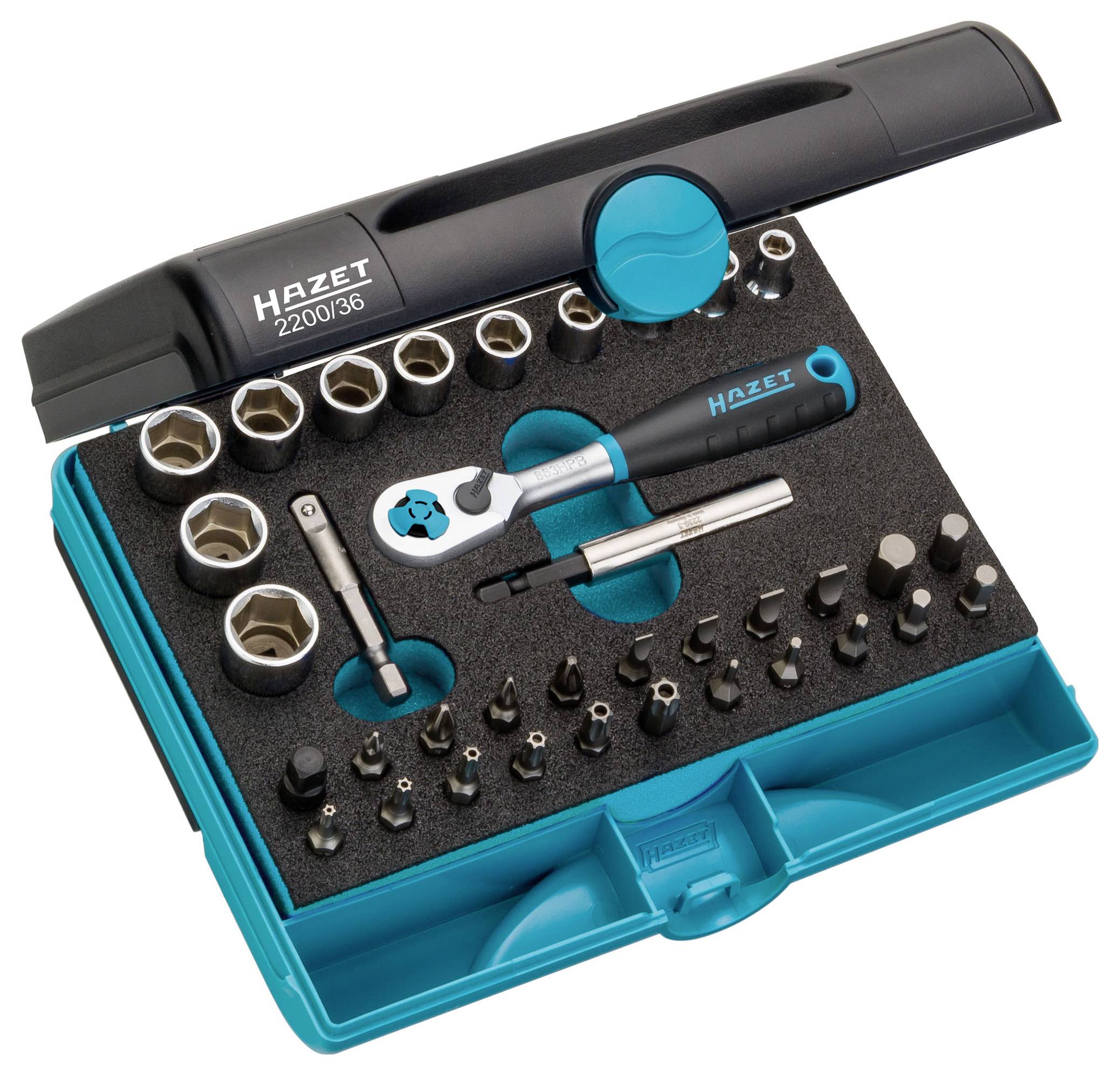 Hazet Jeu de clés à douille métrique 1/4" (6.3 mm) 36 pièces 2200/36
