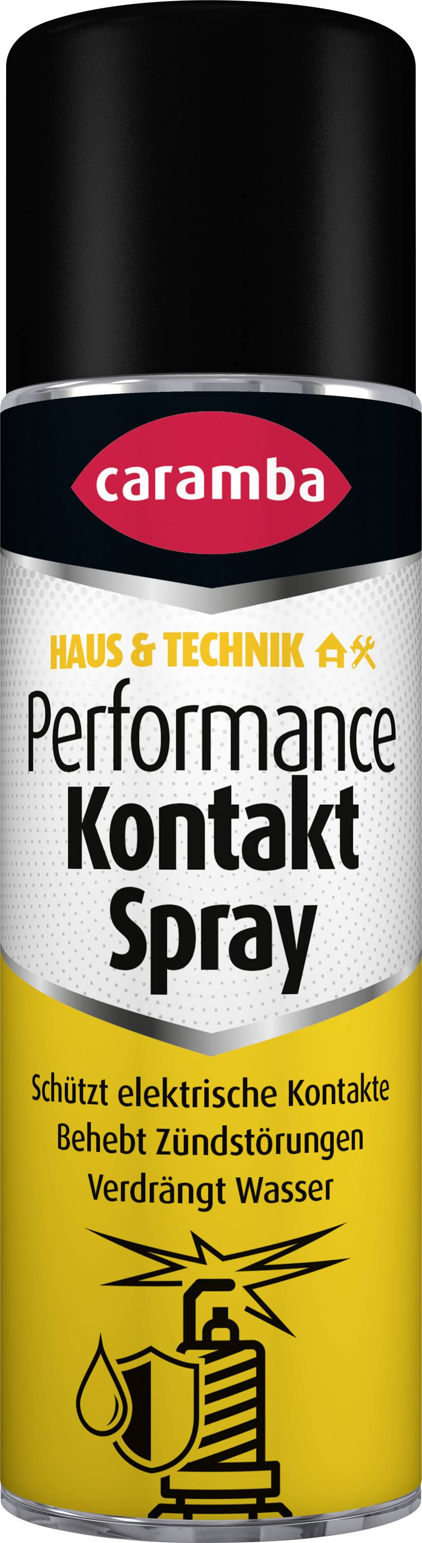 Spray Kontakt Caramba pour la protection des contacts électriques, la dissolution de la corrosion et l'élimination de l'humidité.