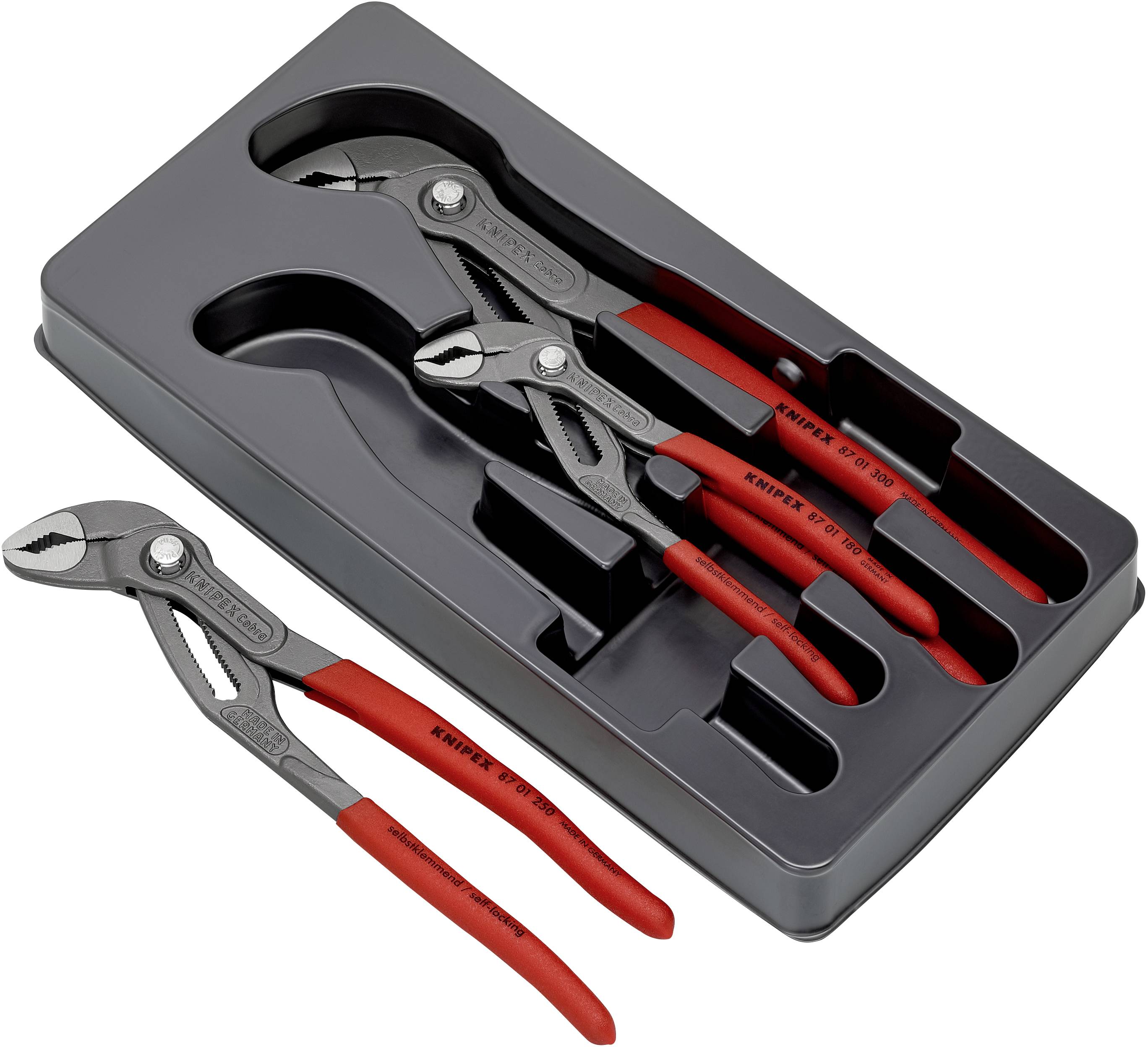 Jeu de pinces multiprises Knipex 00 20 09 V02 3 pièces pour l'atelier Réglage par pression sur un bouton, effet auto-serrant