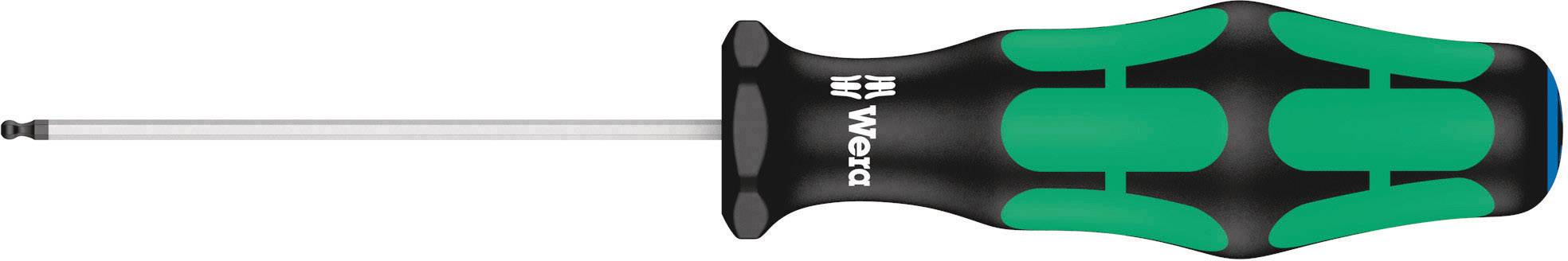 Tournevis à manche noir et vert et lame en métal de la marque Wera, adapté pour des vissages précis.