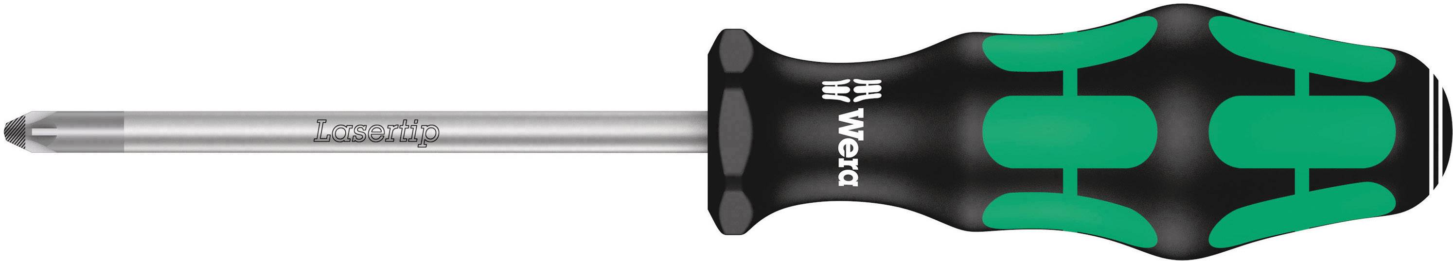 Un tournevis cruciforme à manche noir avec des éléments en caoutchouc vert, marqué 'Kraftform' et logo de la marque.