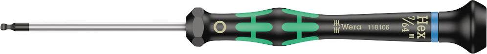 Un tournevis avec manche noir et accents verts, portant la marque Wera. Adapté pour une manipulation précise lors de travaux délicats.