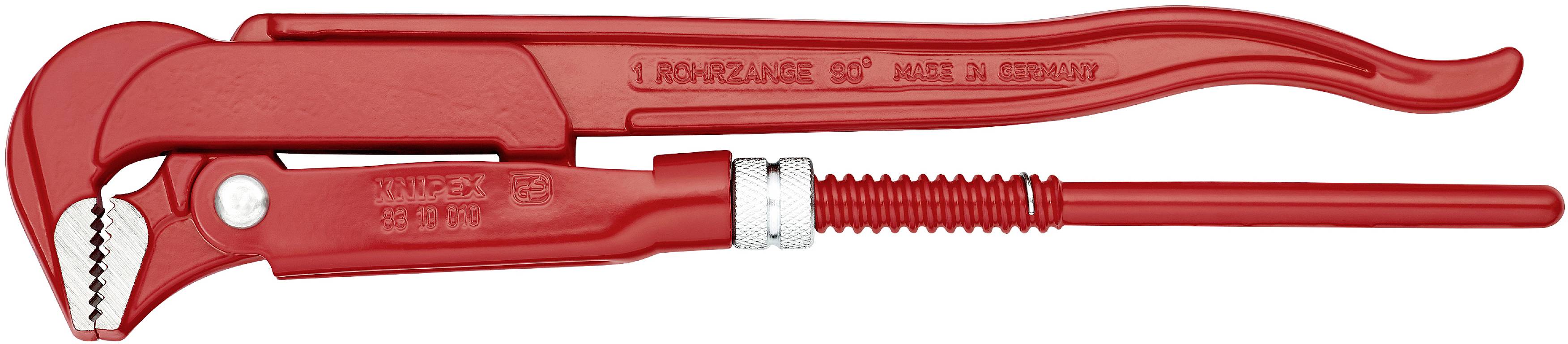 Pince à tuyau réglable en métal rouge, dotée d'un mécanisme de serrage ajustable, adaptée à différents diamètres de tuyaux. Munie d'une poignée ergonomique.