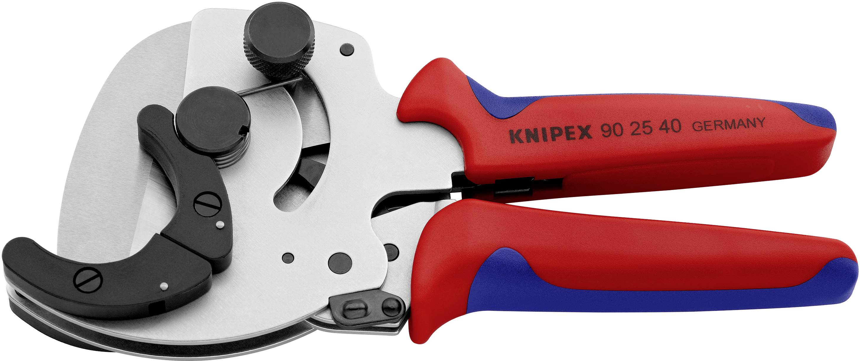 Coupe-câbles à main Knipex avec poignées rouge et bleue, adapté pour une coupe précise. Numéro de modèle : 90 25 40.