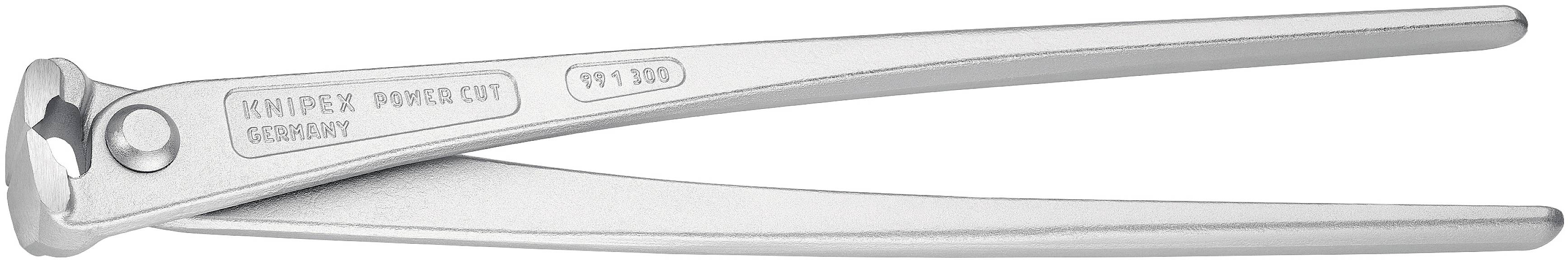 Pince avec inscription 'Knipex Power Cut Germany'. Outil argenté, adapté pour couper ou saisir des matériaux.