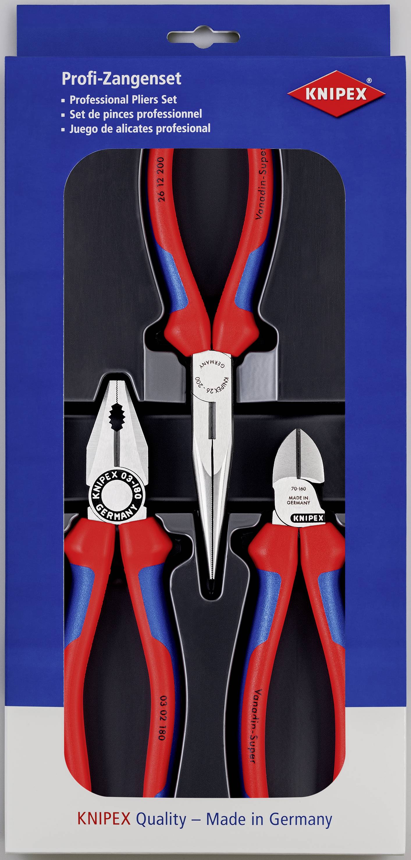 Knipex 00 20 11 pour l'atelier Jeu de pinces 3 pièces
