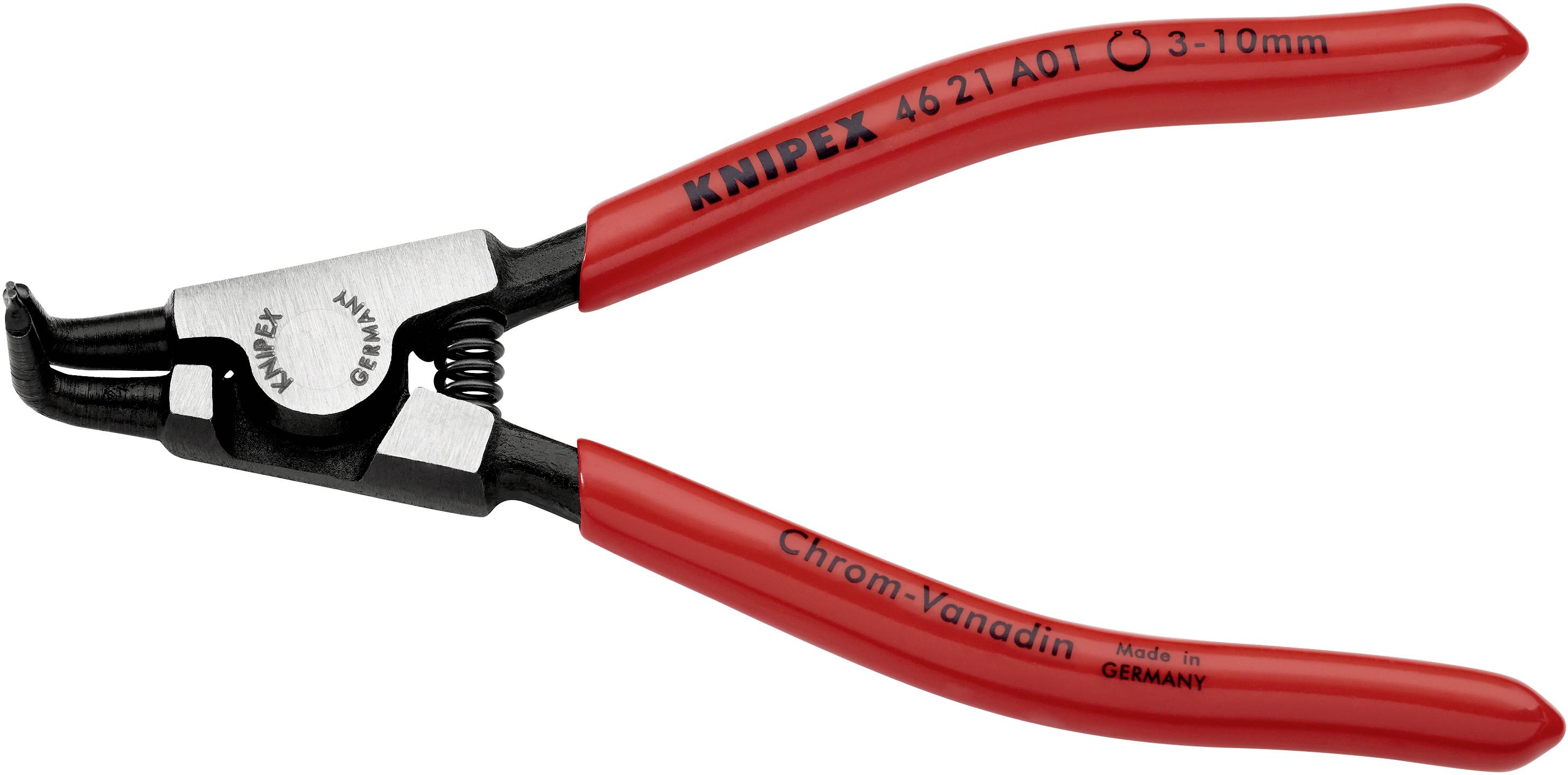 Knipex 46 21 A01 Pince pour circlips Adapté pour (pinces pour circlips) circlips extérieurs 3-10 mm Forme de la panne (détails)