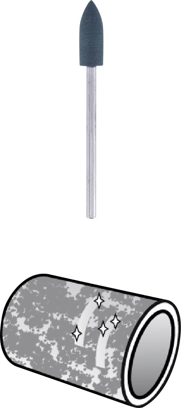 Pointe de polissage caoutchouc axe Ø 2,4 mm Dremel 462 x3pcs