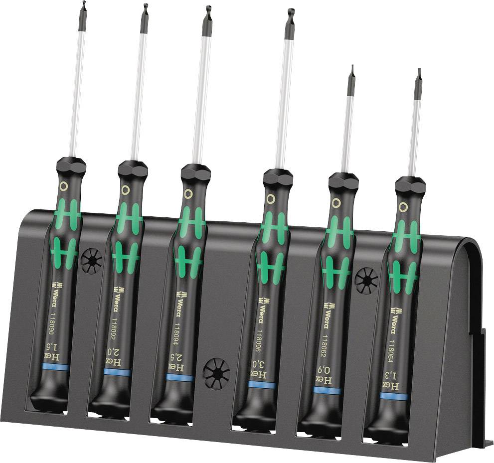 Wera 2052/6 pour l'électronique et la mécanique de précision Jeu de tournevis 6 pièces 6 pans intérieurs