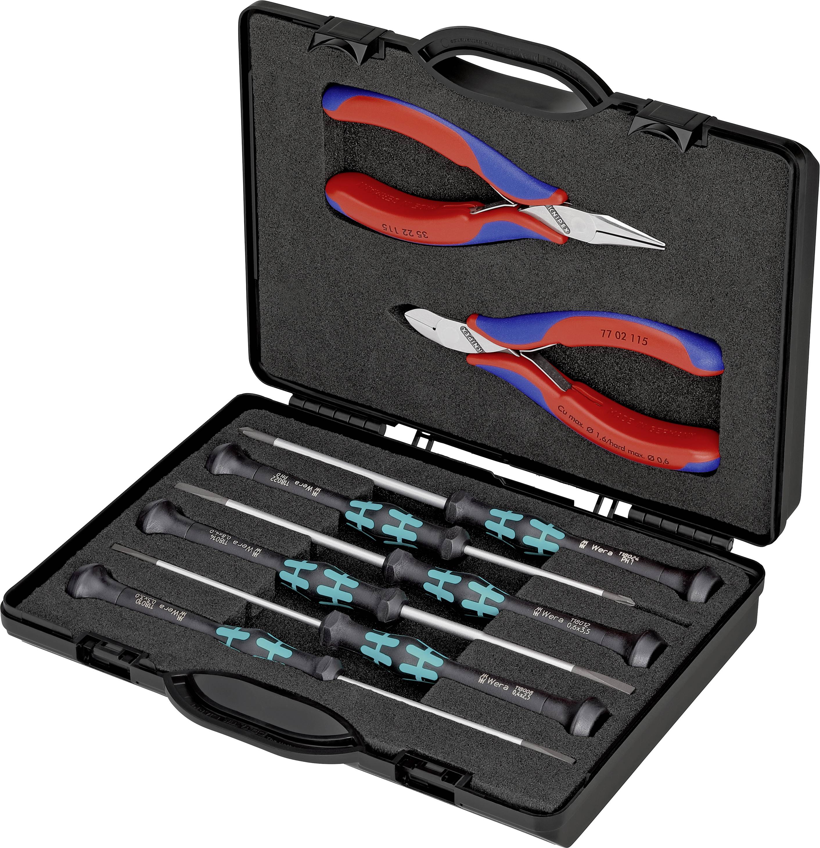 Knipex 00 20 18 Jeu d'outils pour électricien en valise 8 pièces