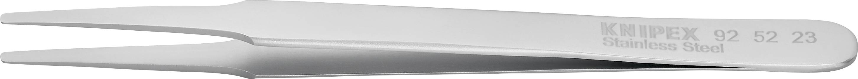 Une pince brucelles en acier inoxydable à pointes fines, gravée 'Knipex' et 'Stainless Steel'.