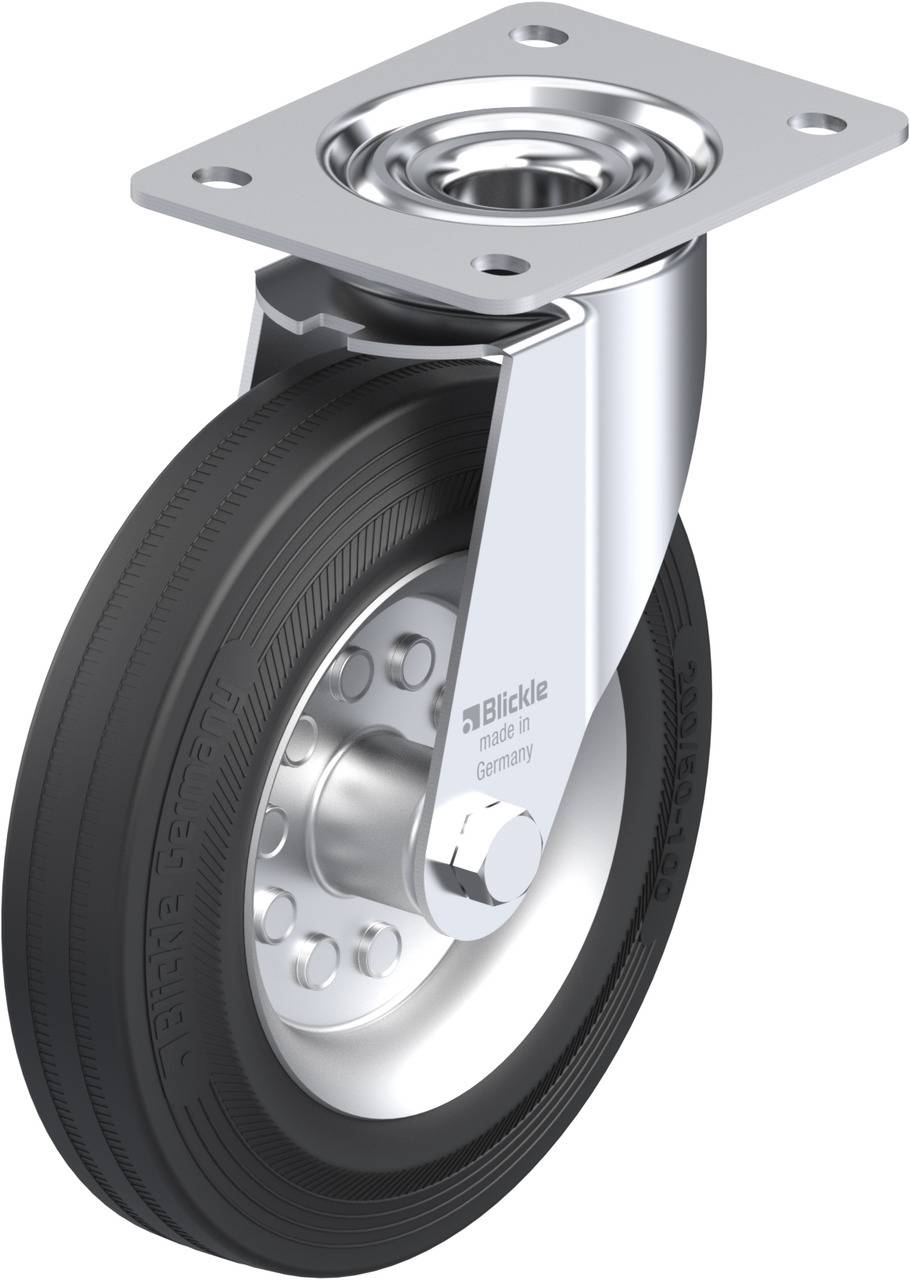 Roulette caoutchouc diamètre 200mm Blickle LE-VE 200R