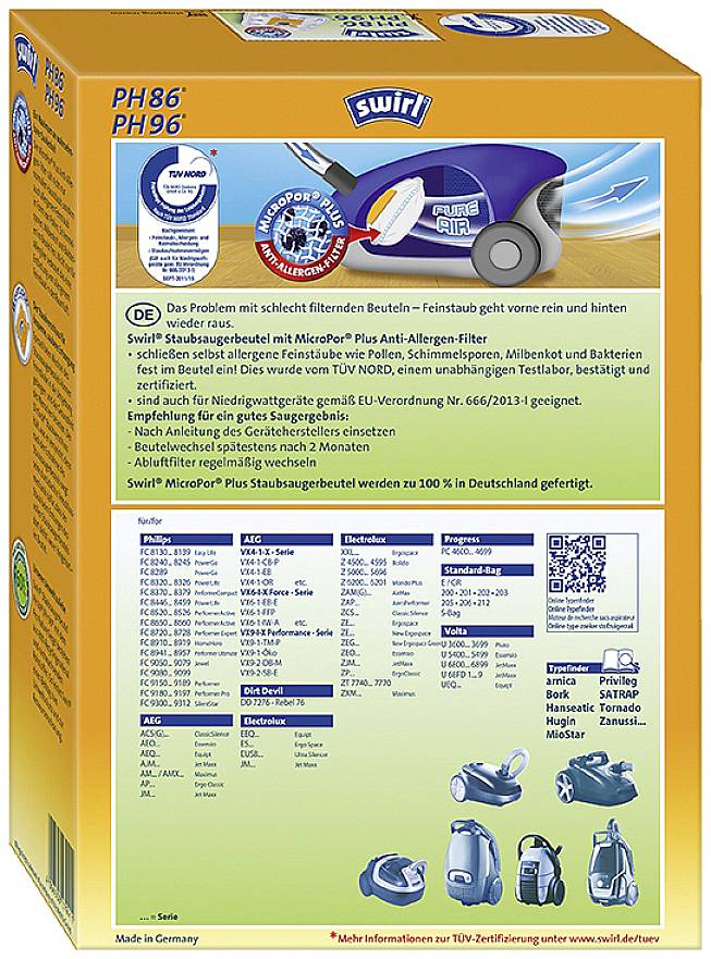 Sacs pour aspirateur Swirl PH (M54) AirSpace