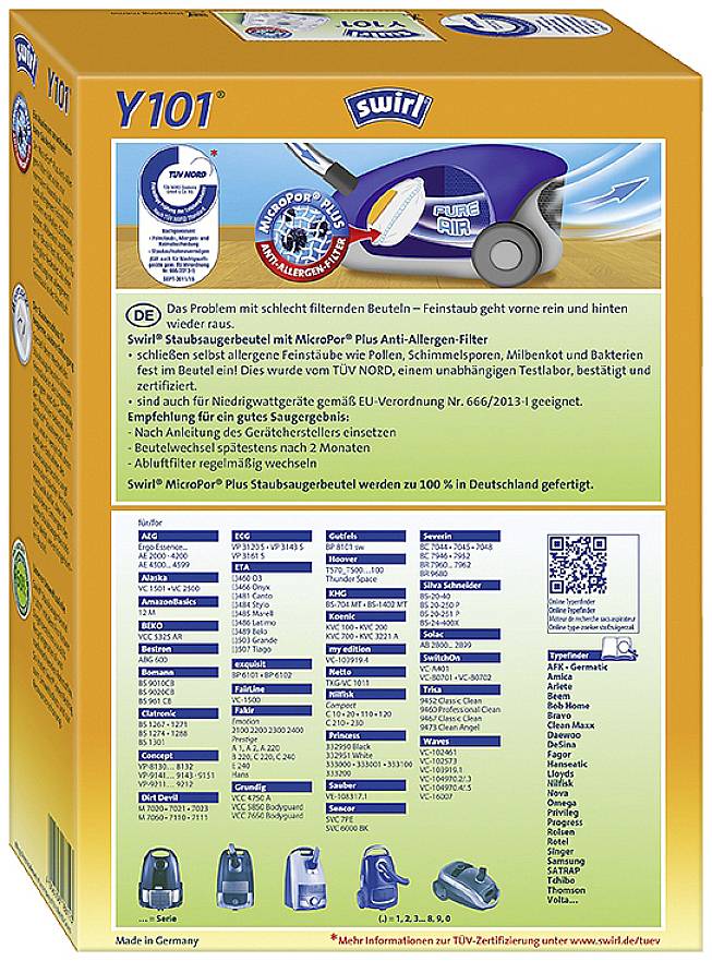 Sacs aspirateur Swirl Y 101 AirSpace