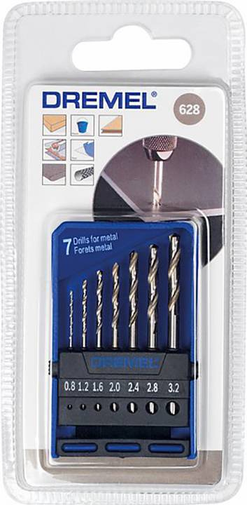 Foret pour le métal HSS 7 pièces Dremel 2615062832 tige cylindrique 1 set