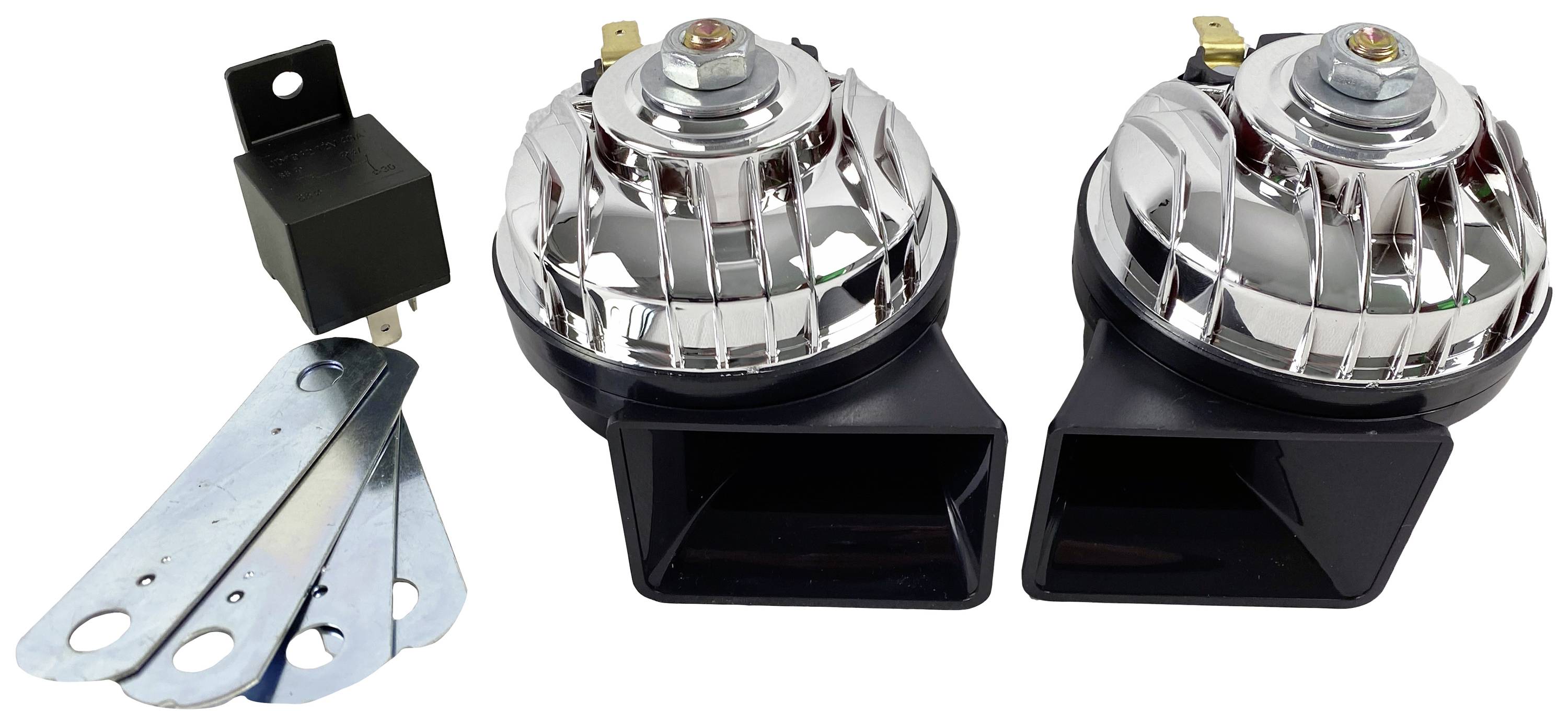 Avertisseur sonore avec compresseur 2 sons HP Autozubehör 10712 Nostalgie 12 V