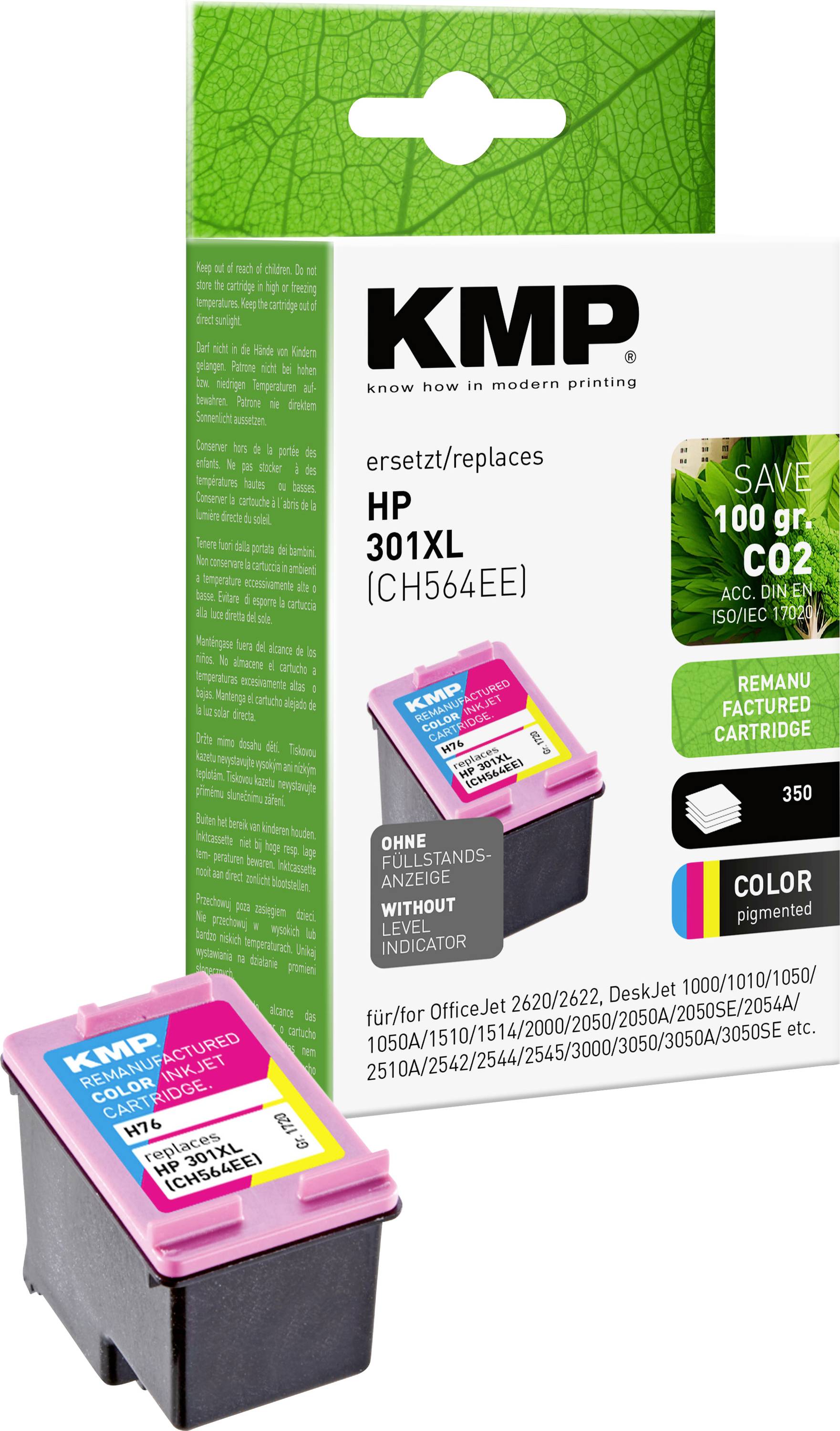 KMP Encre remplace HP 301XL, CH564EE compatible cyan, magenta, jaune H76 1720,4030