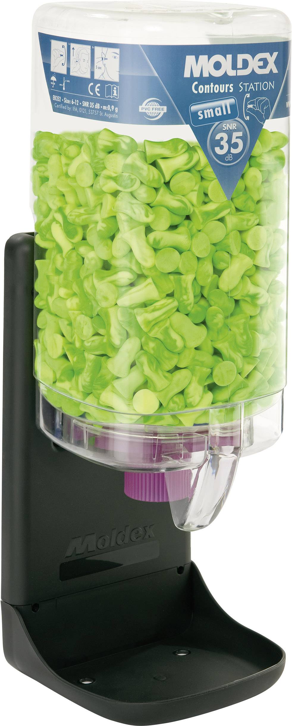 Distributeur de bouchons d'oreille 35 dB Moldex Contours small 745301 500 paires