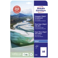 Avery-Zweckform Premium Inkjet Photo Paper high gloss 2739 Papier photo DIN A4 250 g/m² 50 feuille(s) ultra-brillant Avery-Zweckform Premium Inkjet Photo Paper high gloss 2739 Papier photo DIN A4 250 g/m² 50 feuille(s) ultra-brillant