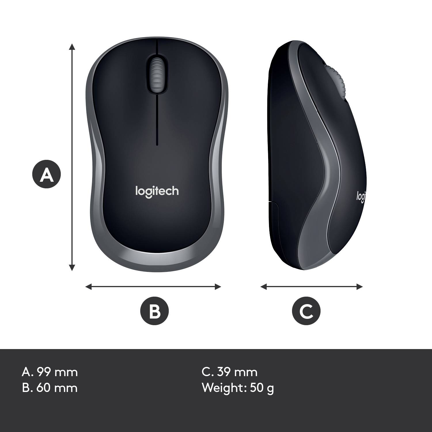 Souris optique Logitech M185 gris