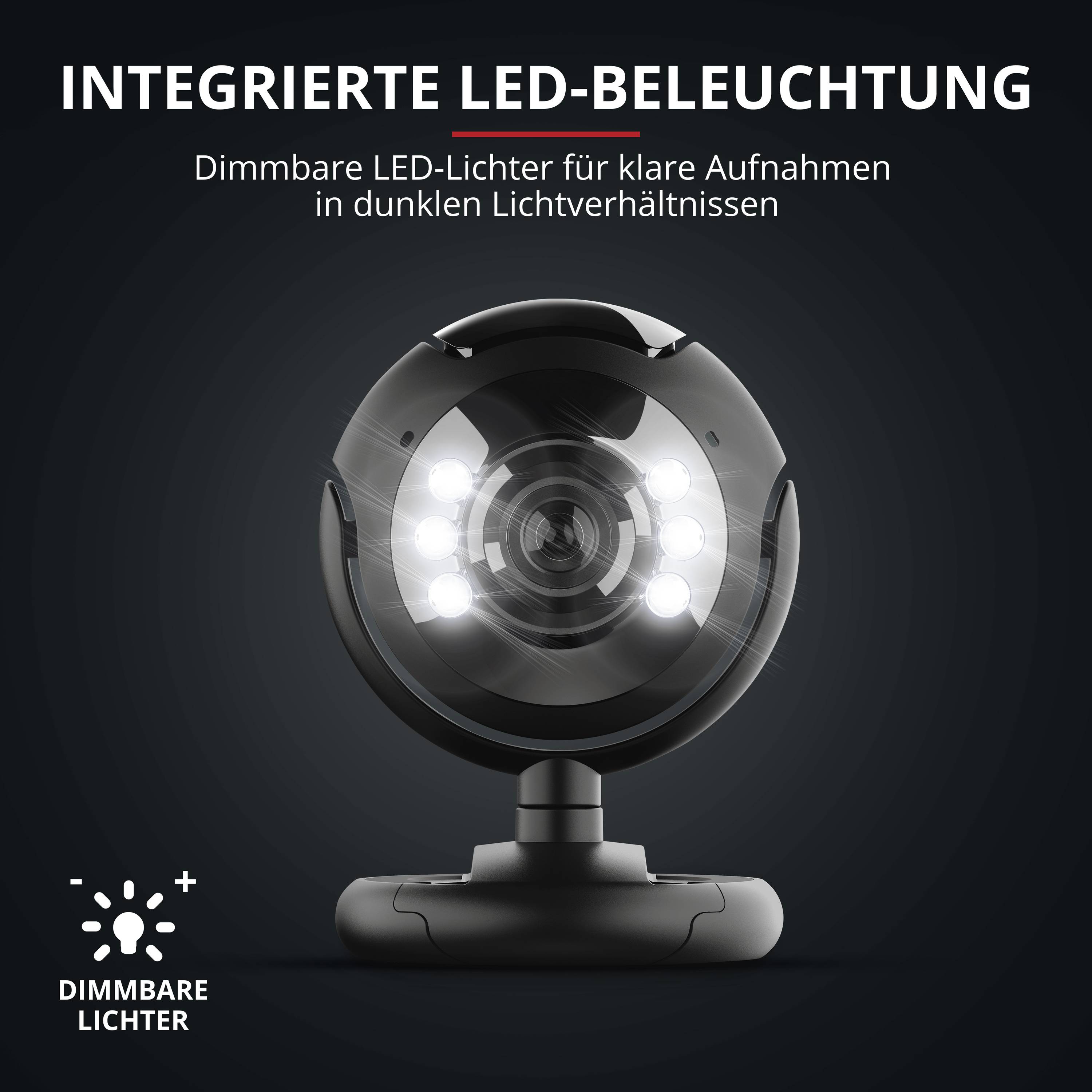 Webcam HD 640 x 480 Pixel Trust Spotlight Pro pied de support, support à pince