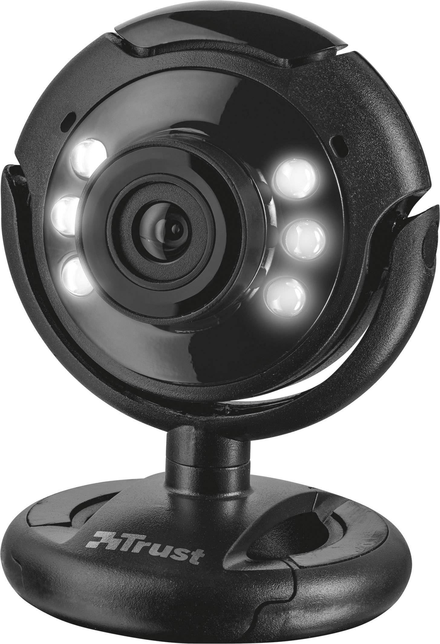 Webcam HD 640 x 480 Pixel Trust Spotlight Pro pied de support, support à pince