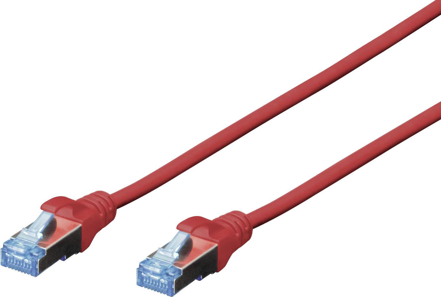 Câble réseau RJ45 SF/UTP, Cat. 5e droit Digitus - [1x RJ45 mâle - 1x RJ45 mâle] - 1.00 m - rouge - DK-1531-010/R