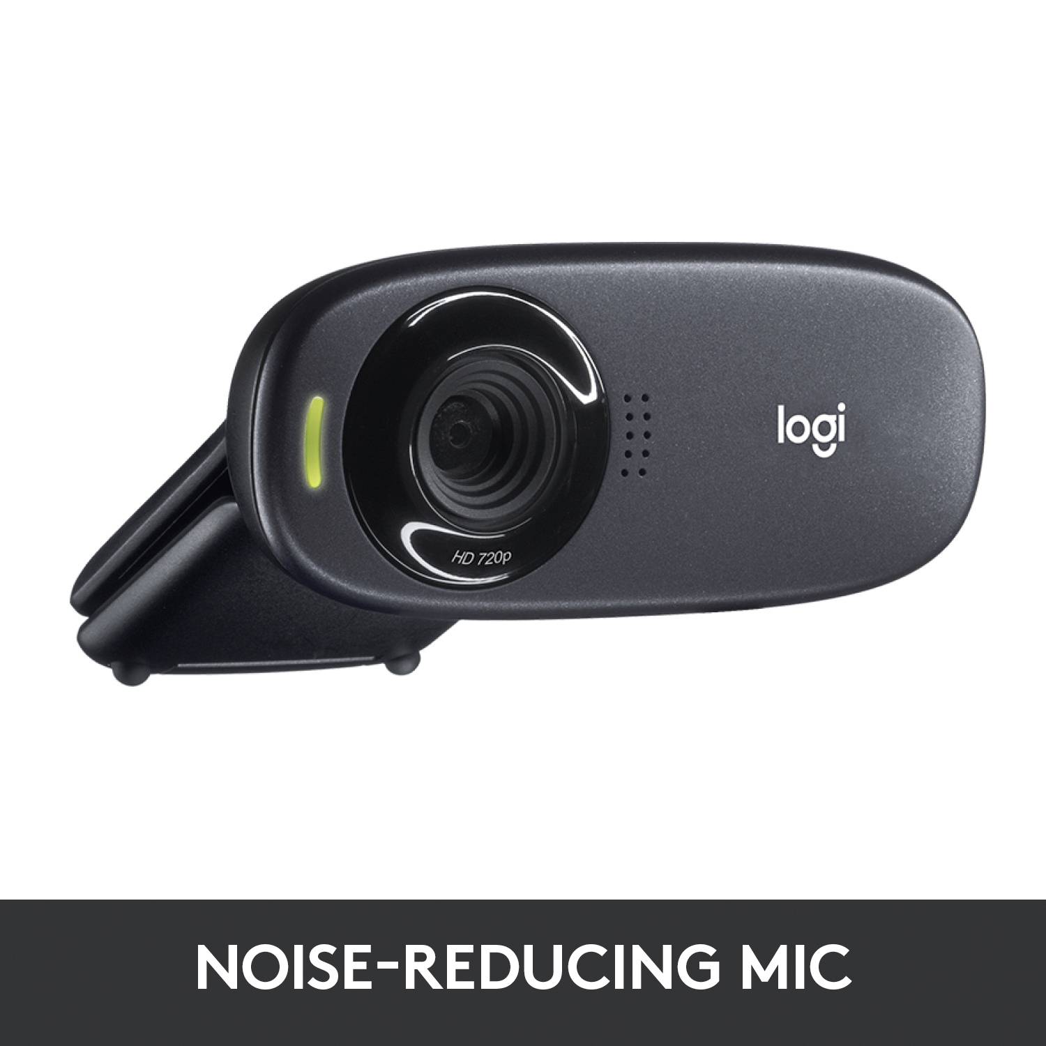 Webcam HD 1280 x 720 Pixel Logitech C310 pied de support, support à pince