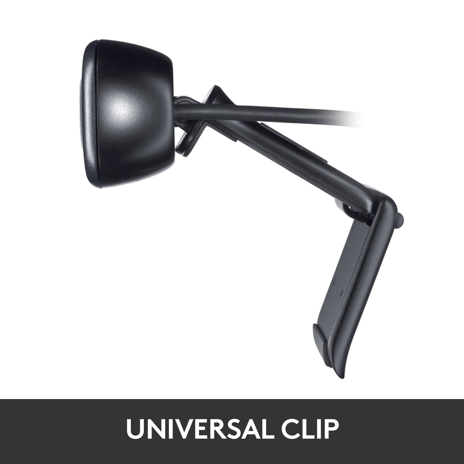 Webcam HD 1280 x 720 Pixel Logitech C310 pied de support, support à pince