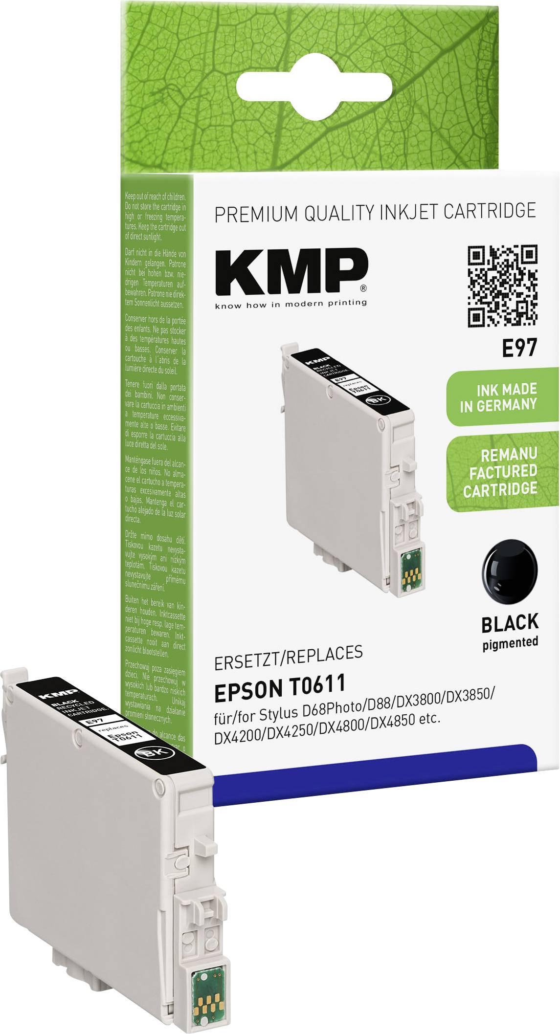 Cartouche d'encre compatible KMP équivalent Epson T061140 noir