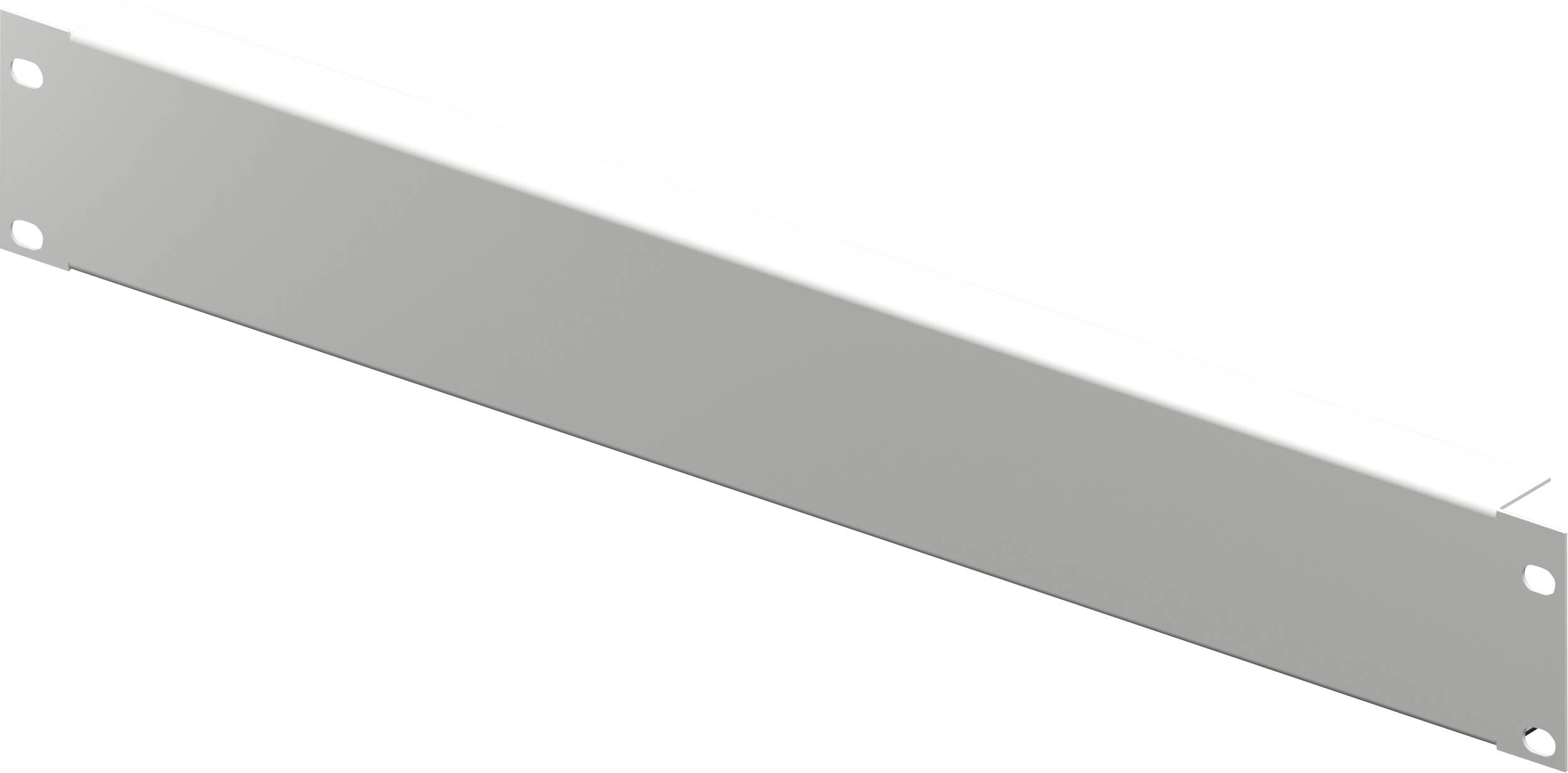 Couverture métallique pour cadre de montage, rectangulaire, avec des perforations aux angles, sur fond blanc.