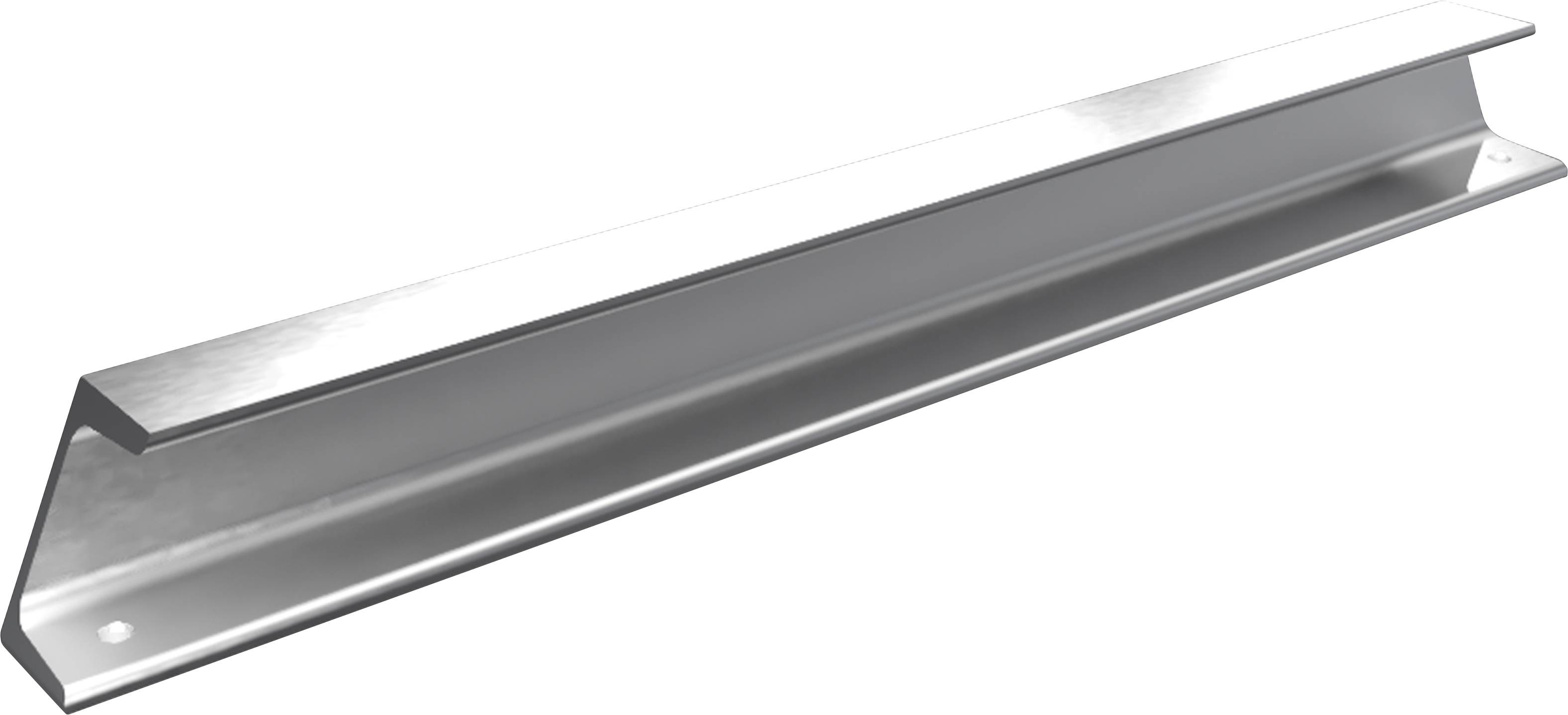 Profilé angulaire métallique en argent, représenté en perspective, montrant la forme en L, fréquemment utilisé dans la construction pour stabiliser les structures.