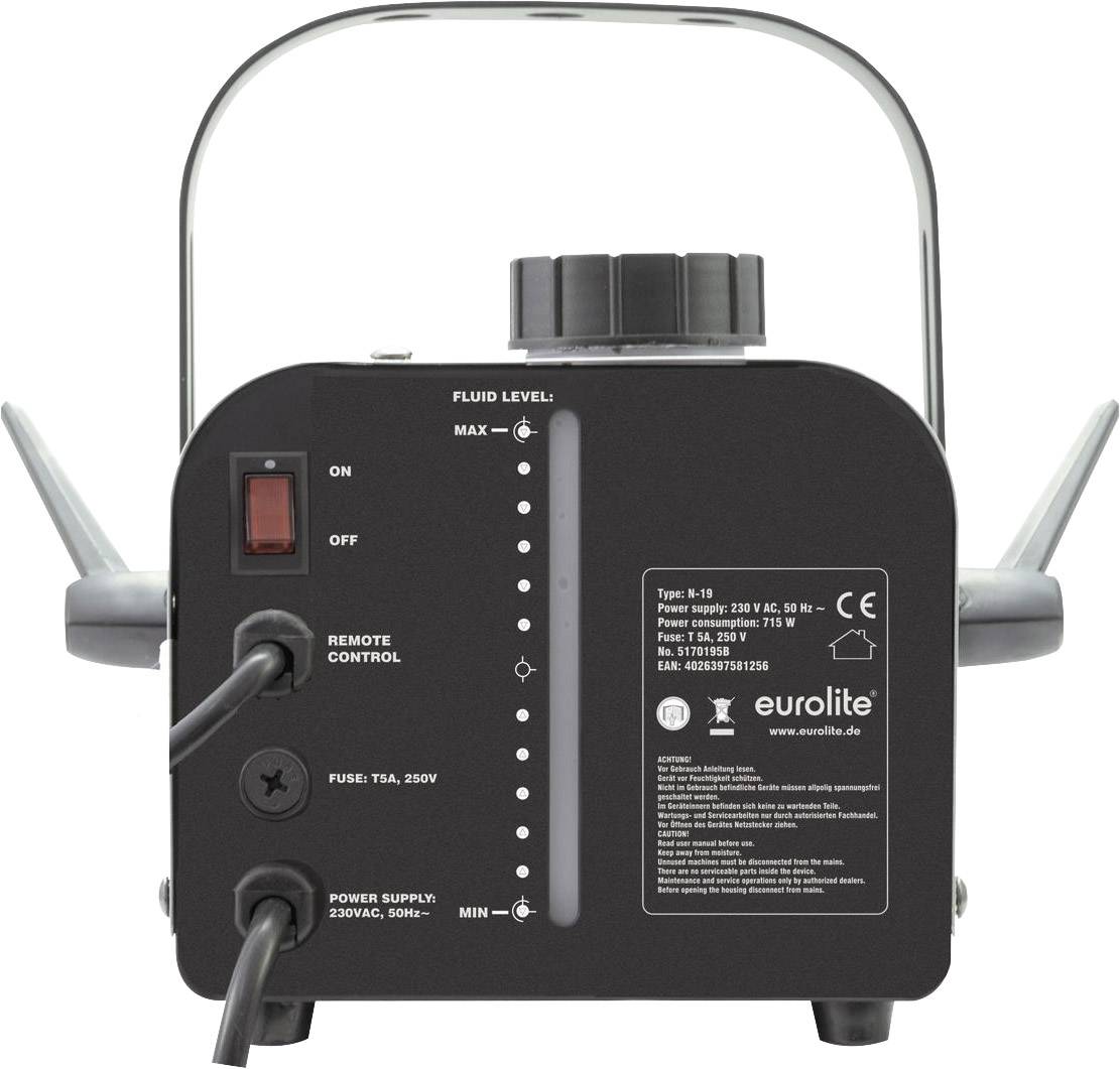 Eurolite N-19 Machine à brouillard avec étrier de fixation, avec télécommande filaire