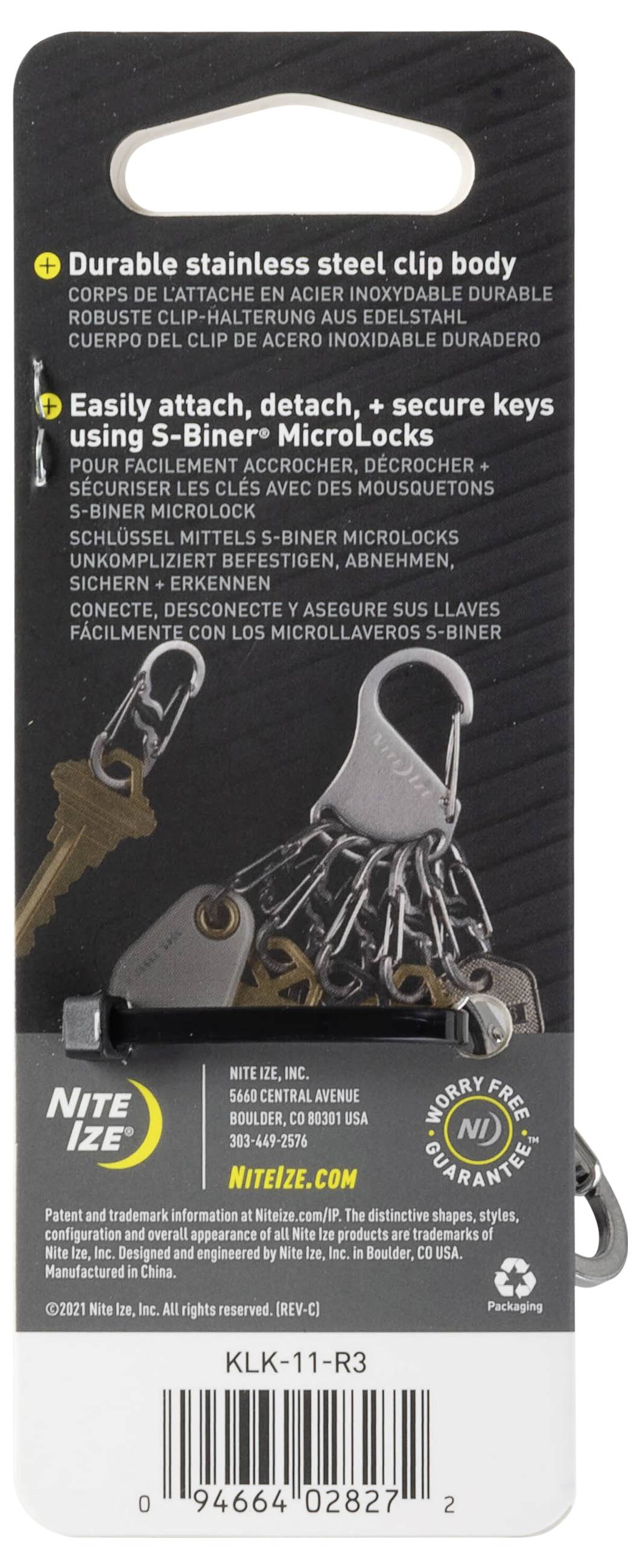 Mousqueton pour clé NITE Ize NI-KLK-11-R3 argent 1 pc(s)