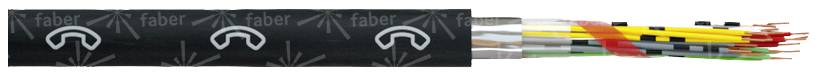 Faber Kabel 110076 Câble téléphone A-2Y(L)2Y 2 x 2 x 0.8 mm noir Marchandise vendue au mètre