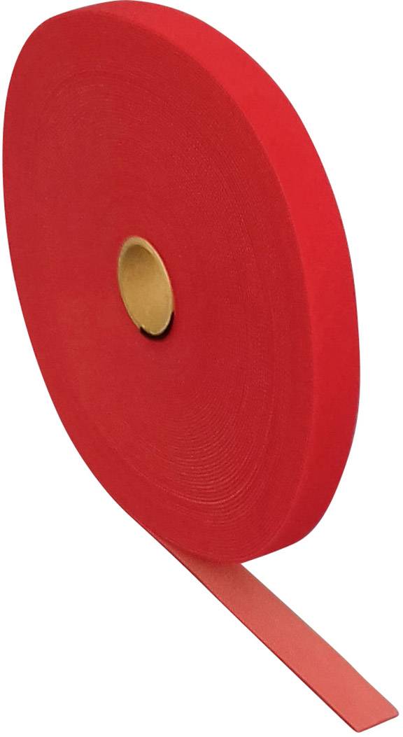 FASTECH® T0601513391125 Bande auto-agrippante pour grouper partie velours et partie agrippante (L x l) 25000 mm x 15 mm rouge 25 m
