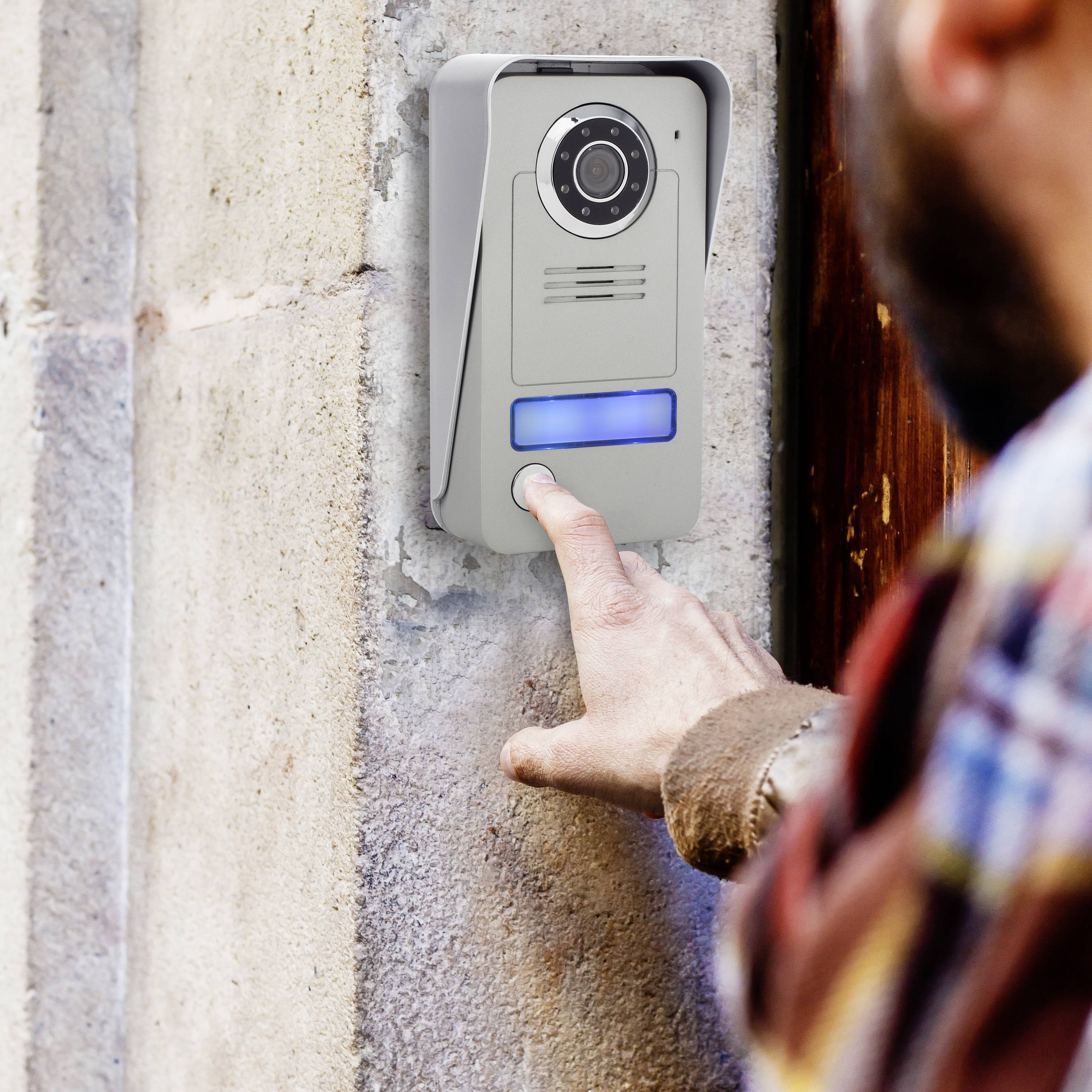 Smartwares Interphone vidéo radio Set complet 1 foyer gris, argent