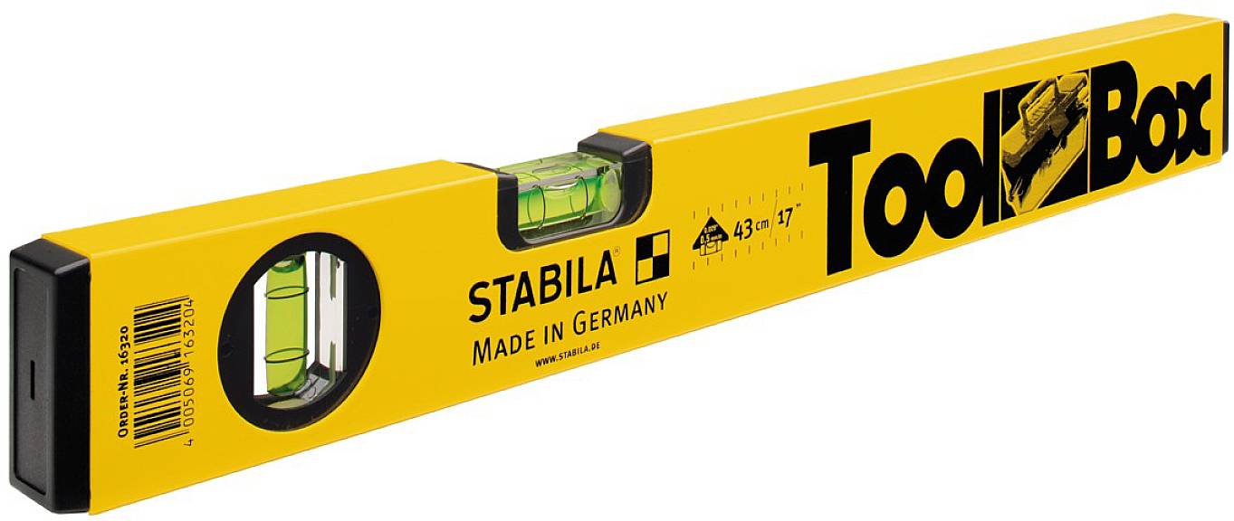 Stabila Toolbox 16320 Niveau à bulle en alliage léger 43 cm 0.5 mm/m