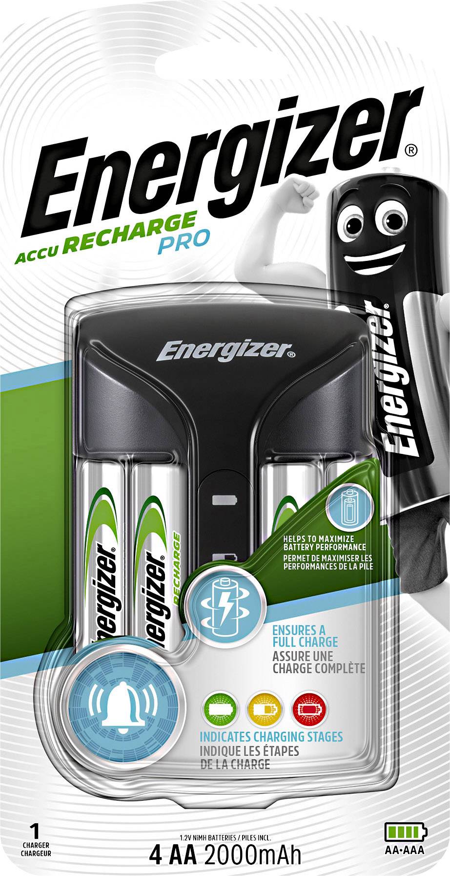 Chargeur de piles rondes NiMH avec accus Energizer Pro Charger CHPRO