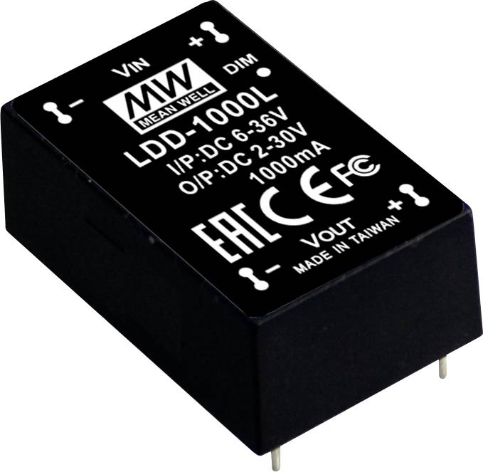 Convertisseur CC/CC pour circuits imprimés Mean Well LDD-1000L Nbr. de sorties: 1 x 52 W 1 pc(s)