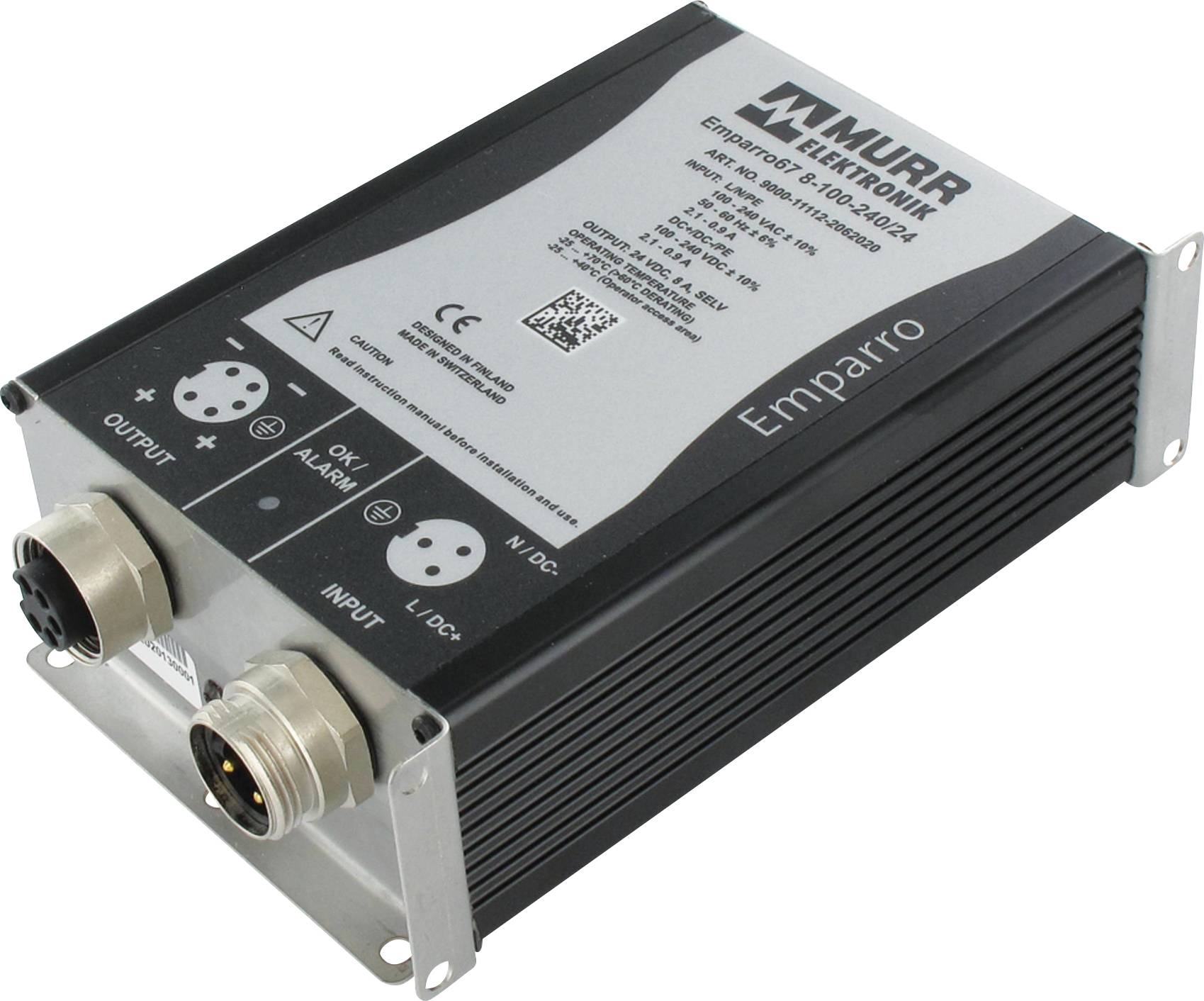 Bloc d'alimentation de la marque 'Murrelektronik', modèle Emparro 3~. Bornes de connexion visibles à gauche et à droite.