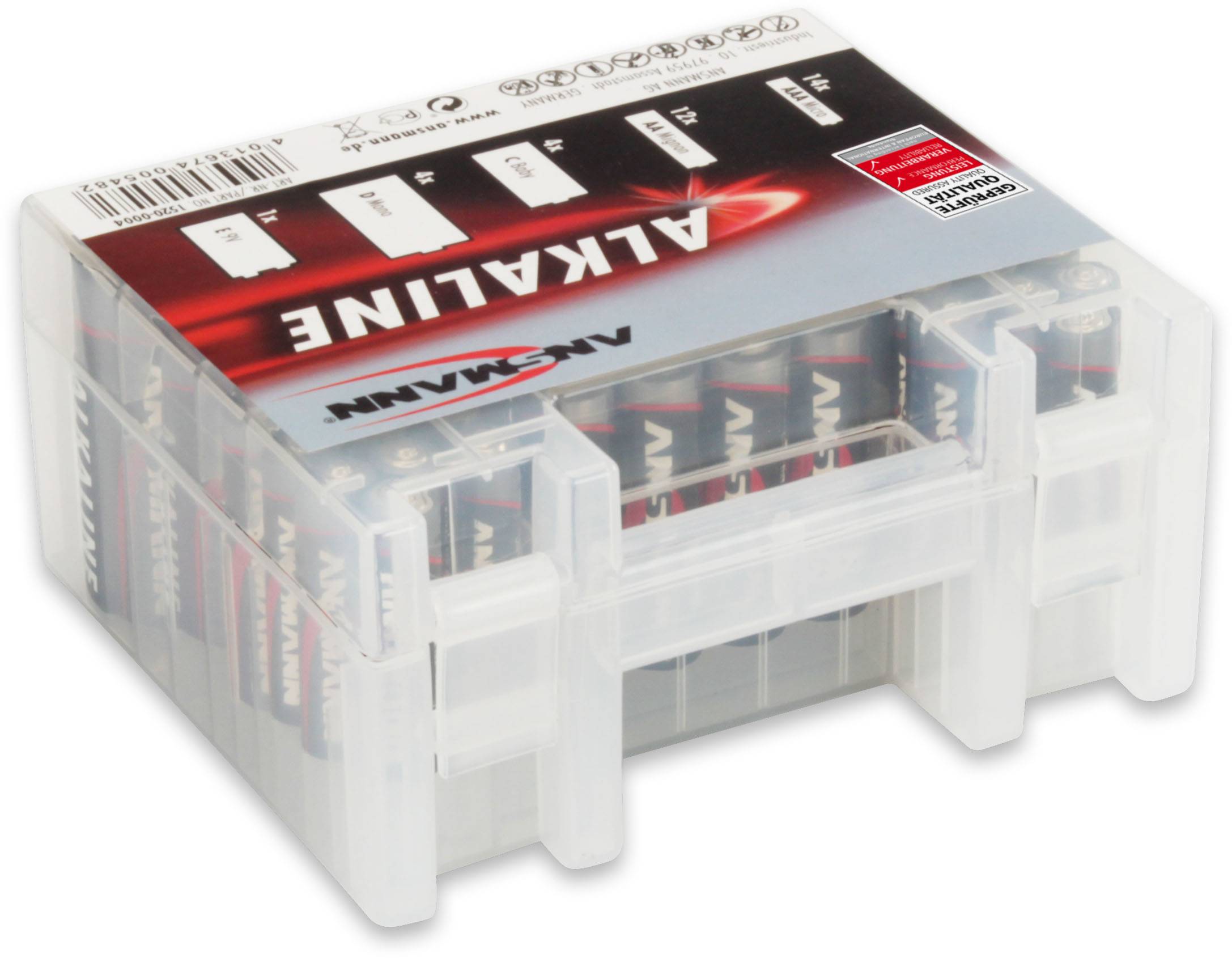 Ansmann Jeu de piles LR03, LR6, LR14, LR20, bloc 9V 35 pc(s) avec boîte