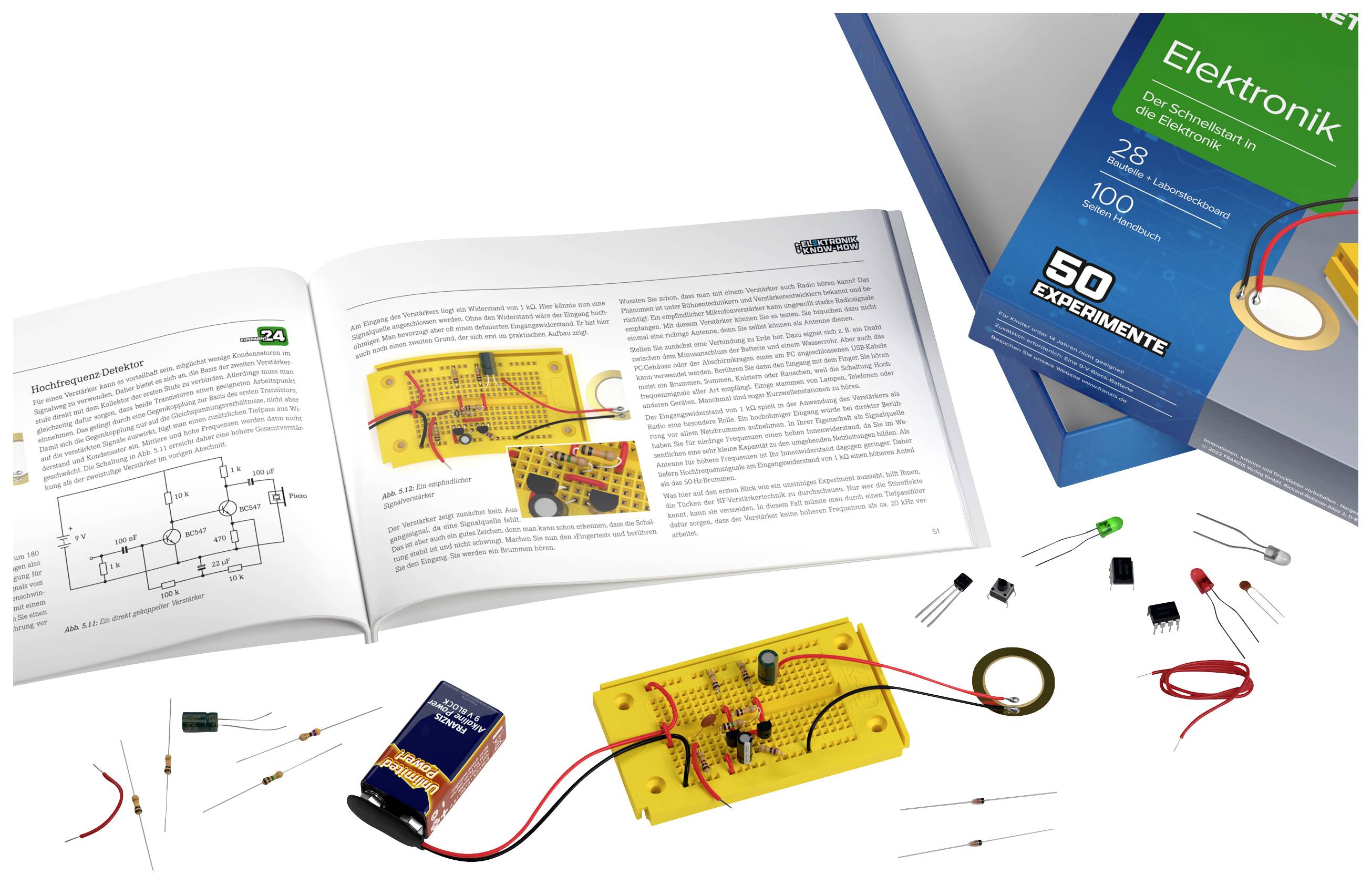 Franzis Verlag 65272 Lernpaket Elektronik Pack ludique à partir de 14 ans
