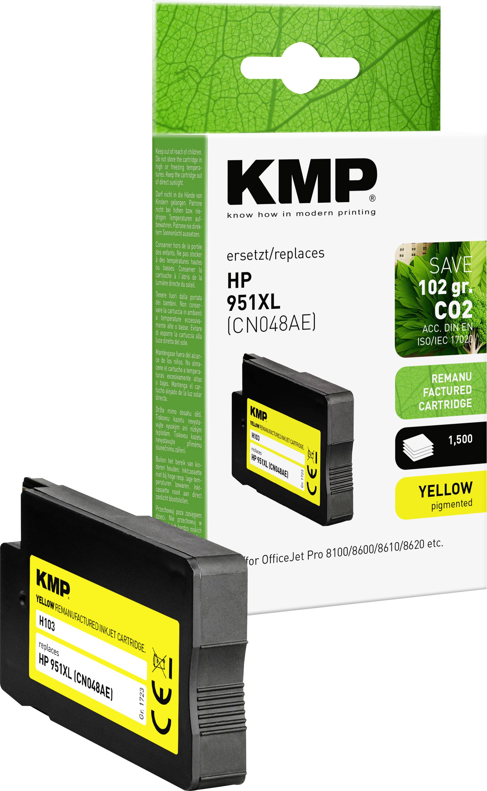 KMP Encre remplace HP 951XL, CN048AE compatible jaune H103 1723,4009