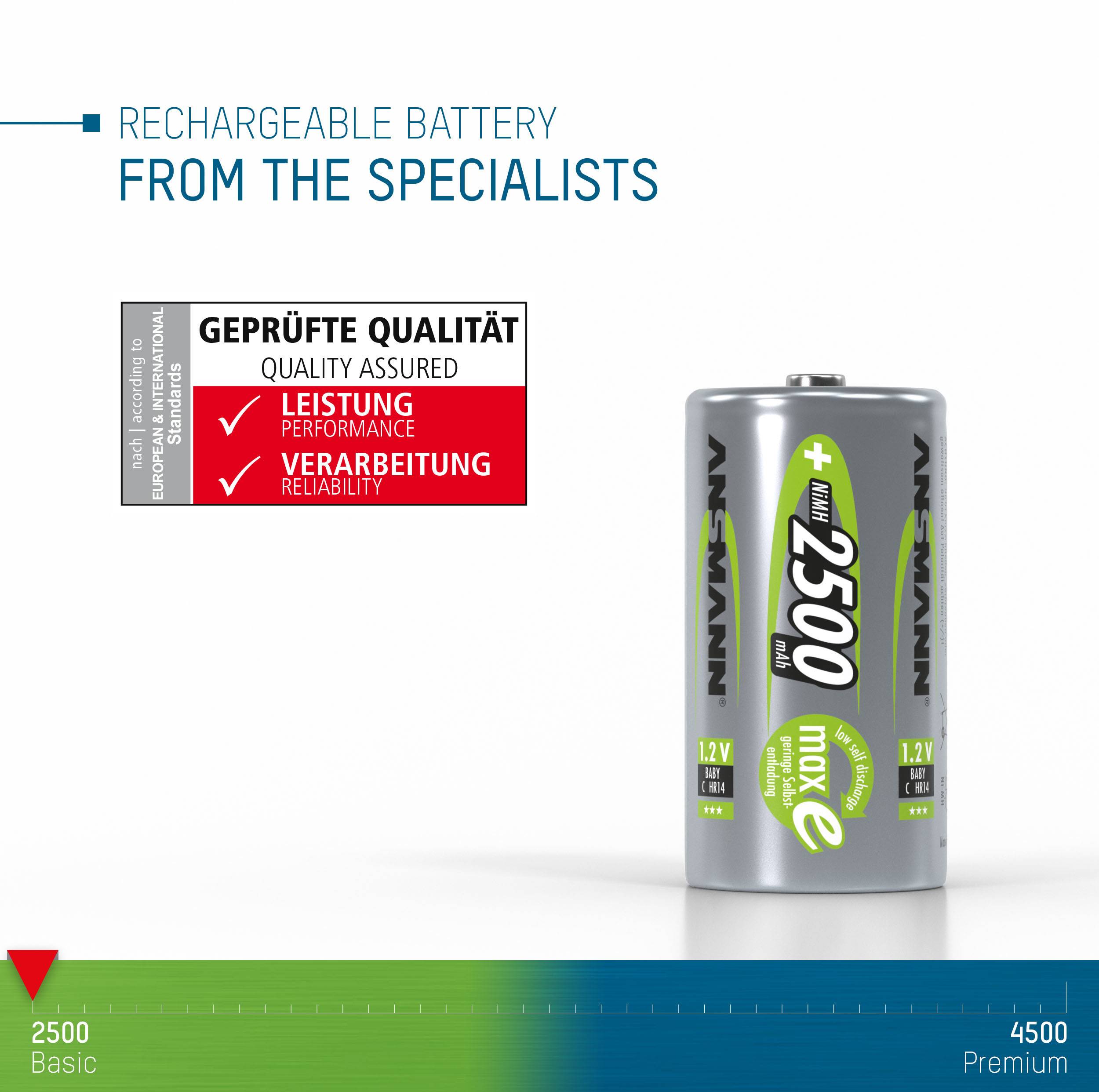 Pile rechargeable LR14 (C) NiMH 1.2 V Ansmann 5030912 2500 mAh 2 pc(s)